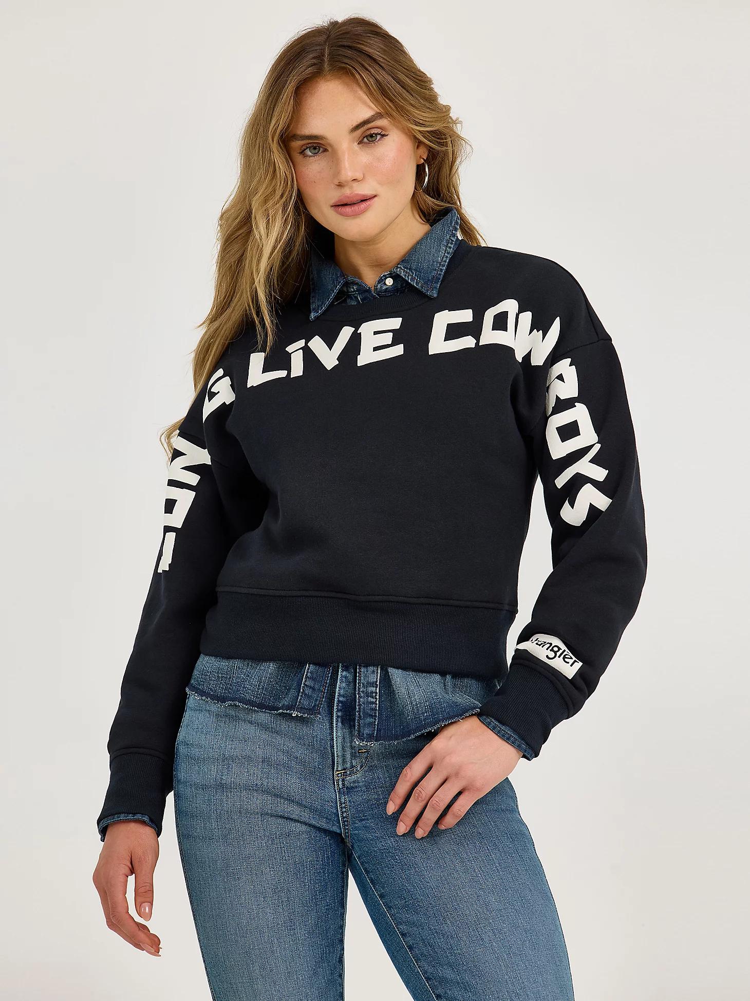 Women's Long Live Cowboys Crew Sweatshirt | Women's TOPS | Wrangler® Product Image