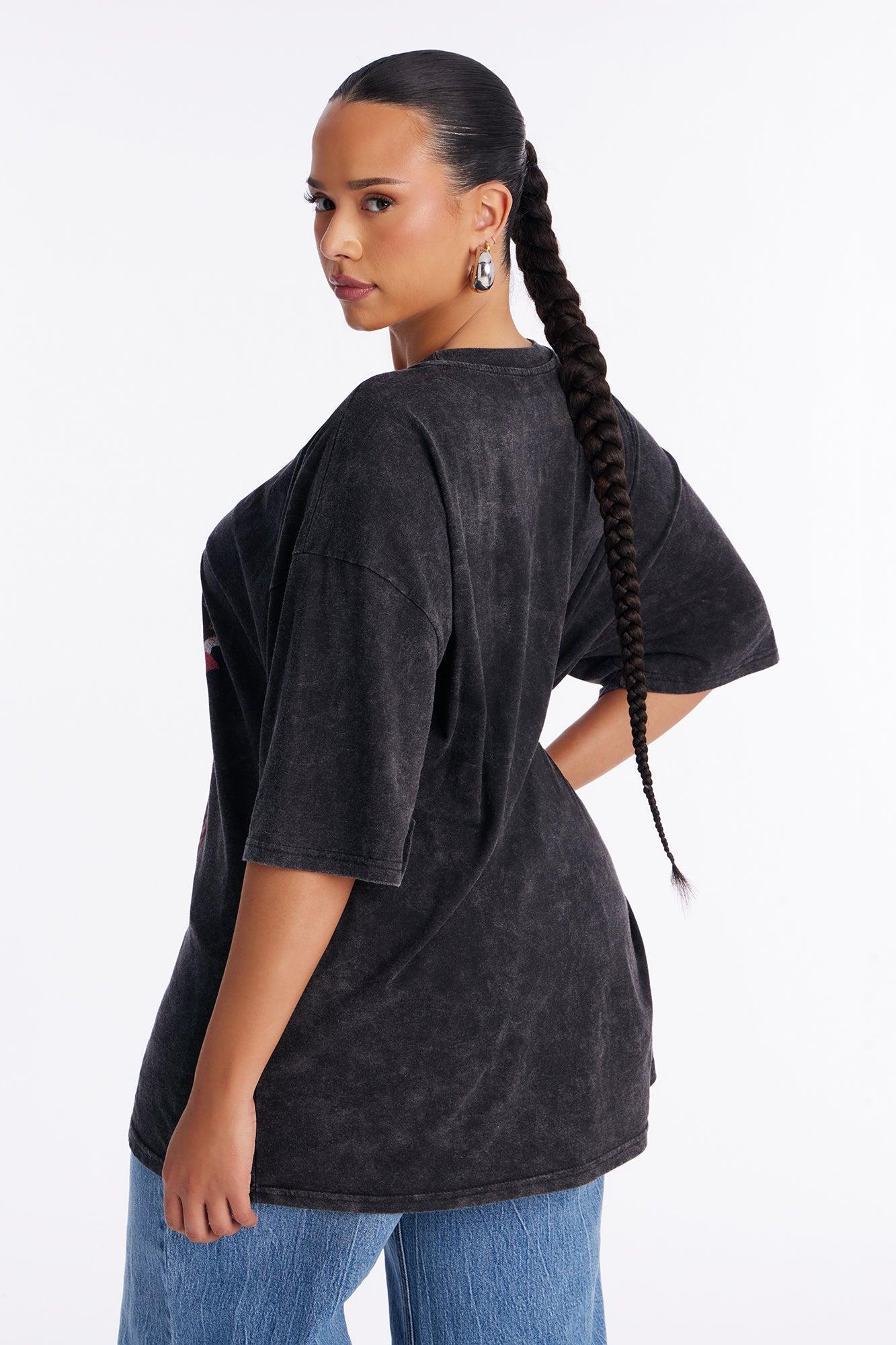 Wizard Of Oz Washed Oversized Tee - Black Wash Female Product Image