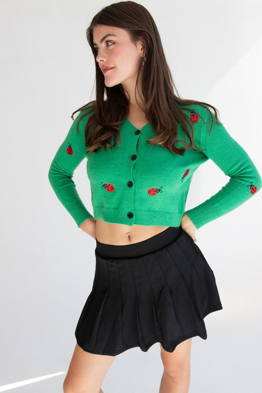 Embroidered Lady Bug Cardigan Product Image
