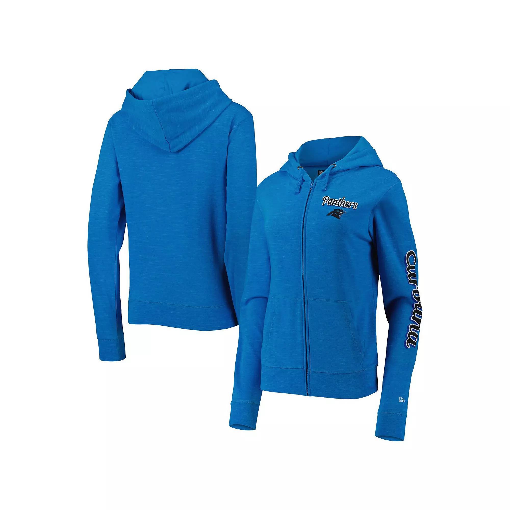 Women's New Era Blue Carolina Panthers Reverse Full-Zip Hoodie,  Product Image
