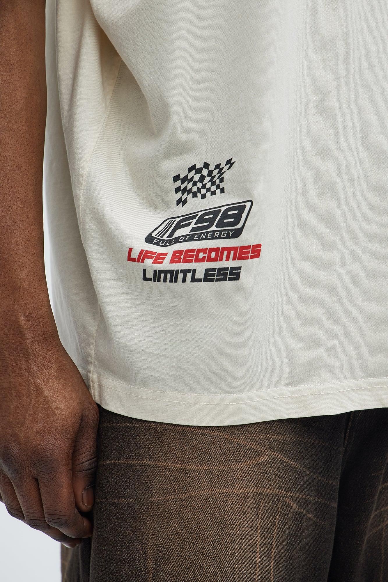 Life Becomes Limitless Oversized Short Sleeve Tee - Cream Product Image