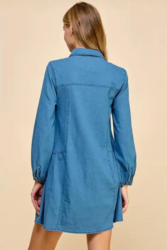 Denim Felled Shirt Dress Product Image