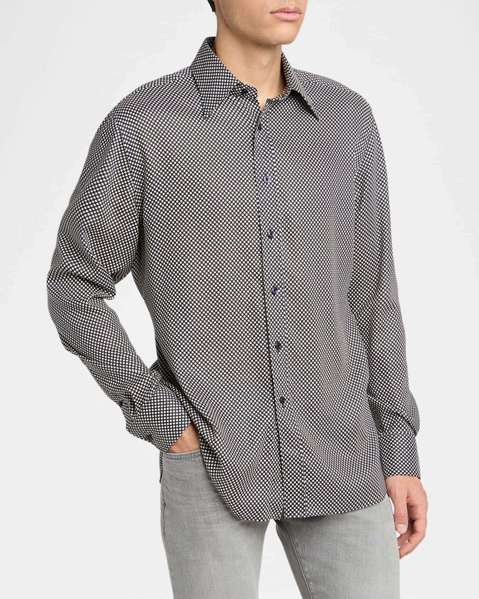 Men's Lyocell Graphic Polka Dot Dress Shirt Product Image