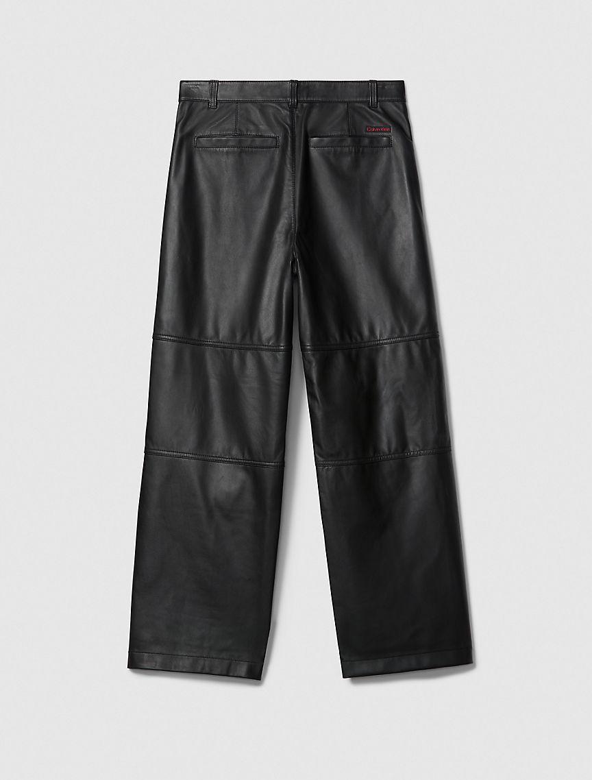 Leather Wide Leg Chinos Product Image