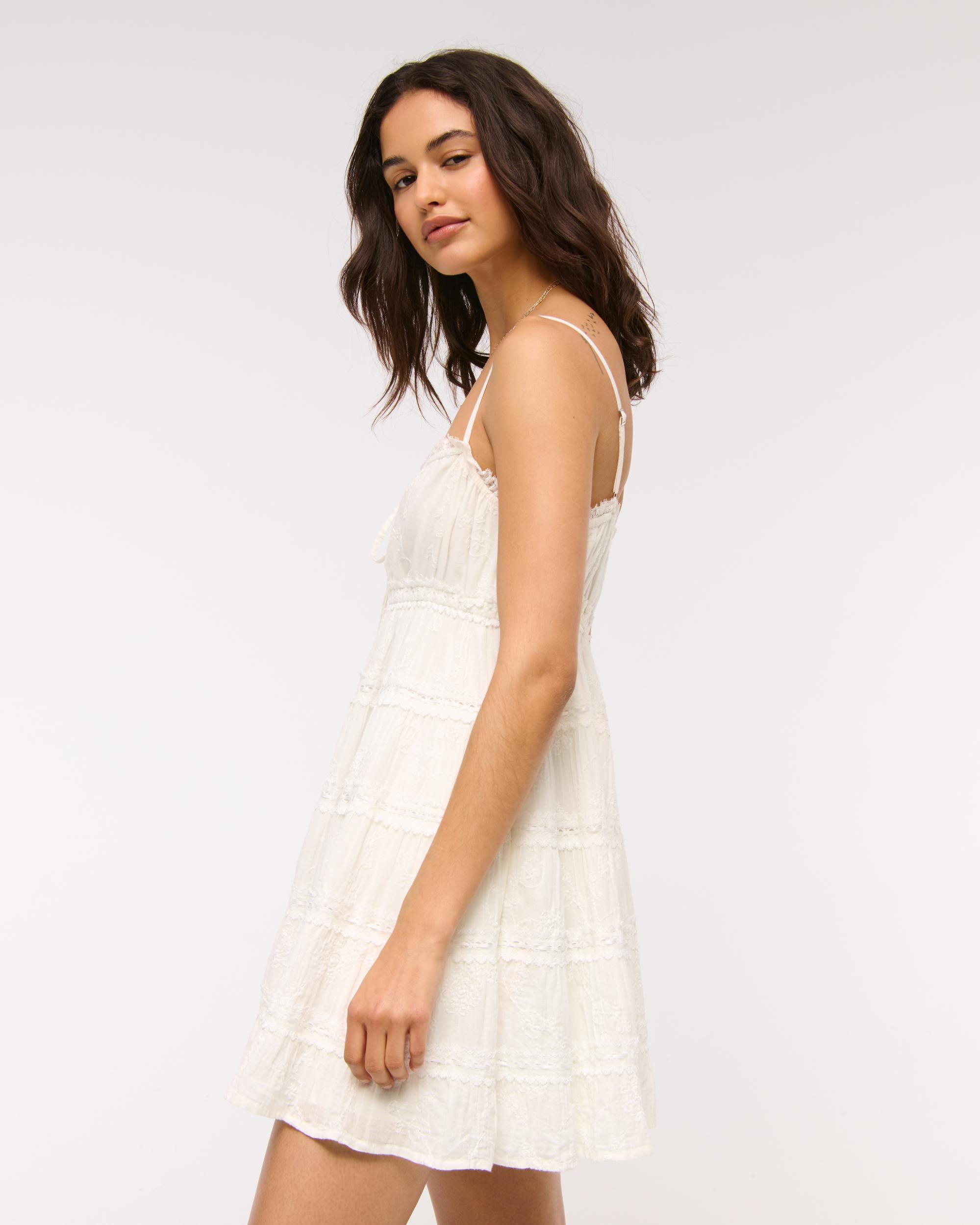 Lace Tie-Front Mini Dress Product Image