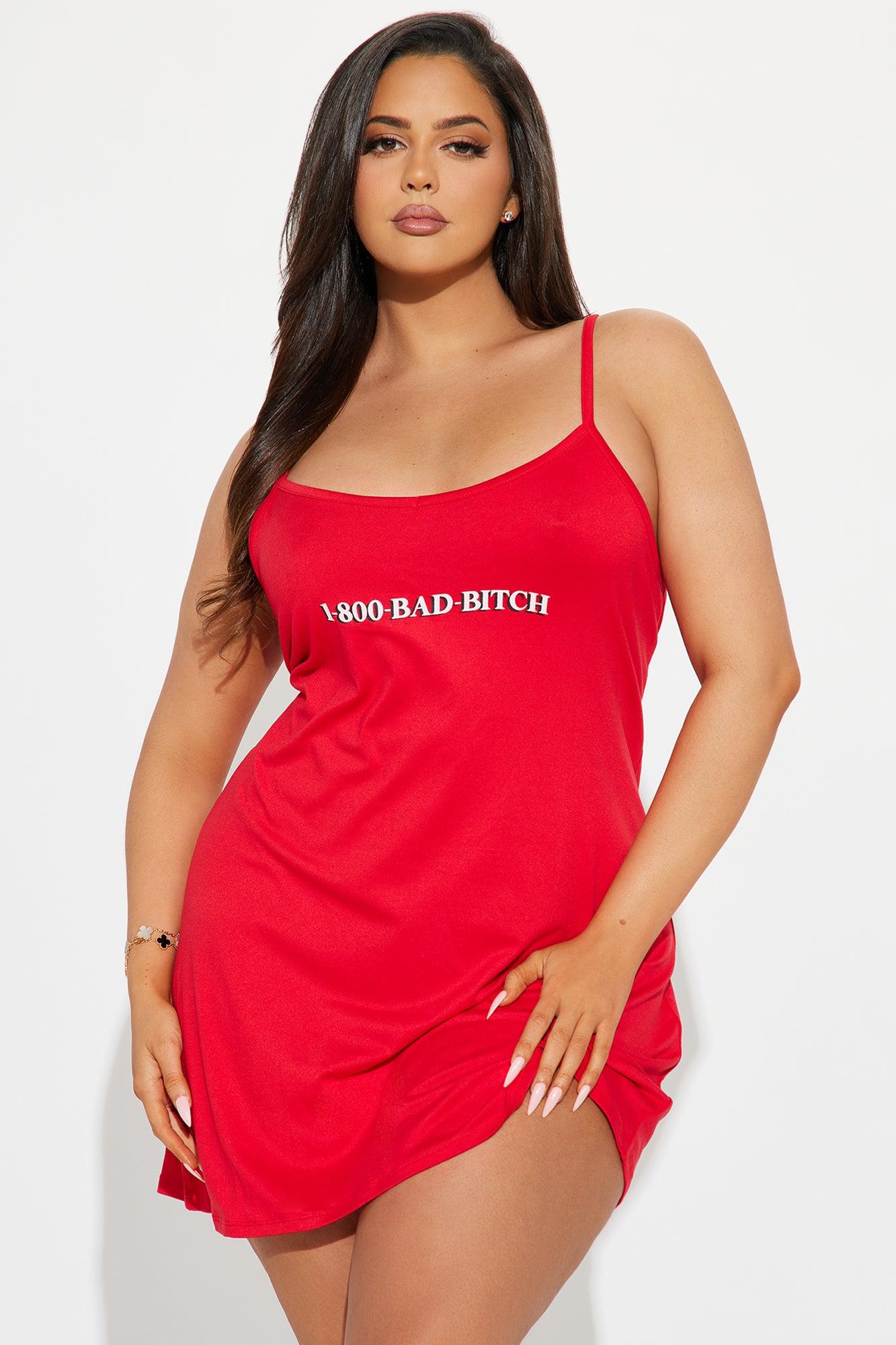 Bad Bitch PJ Robe Set - Red Product Image
