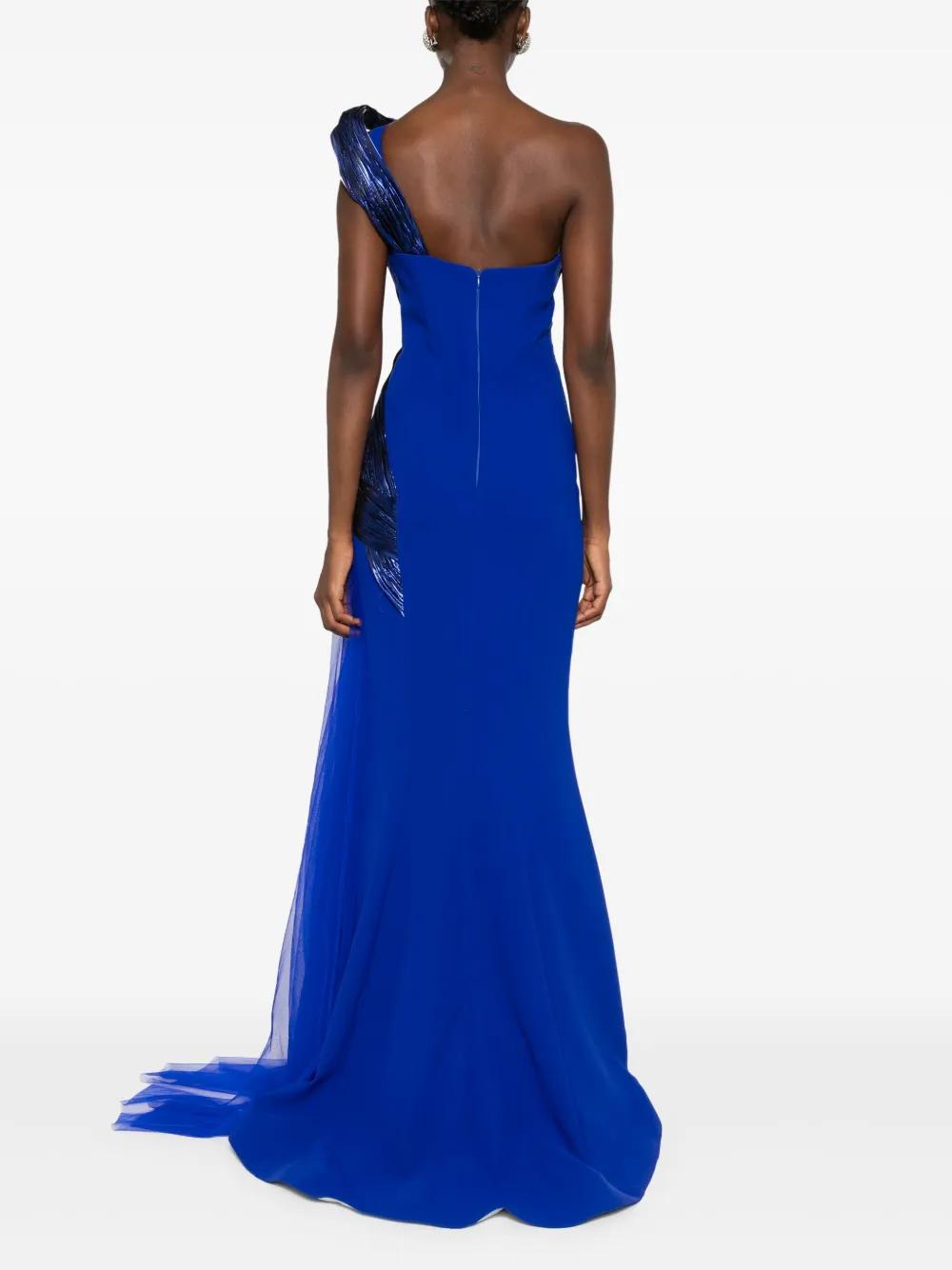 metallic-effect draped gown Product Image