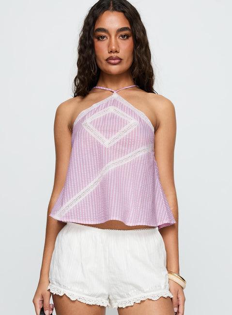 Jezabele Halter Top Pink Stripe Product Image