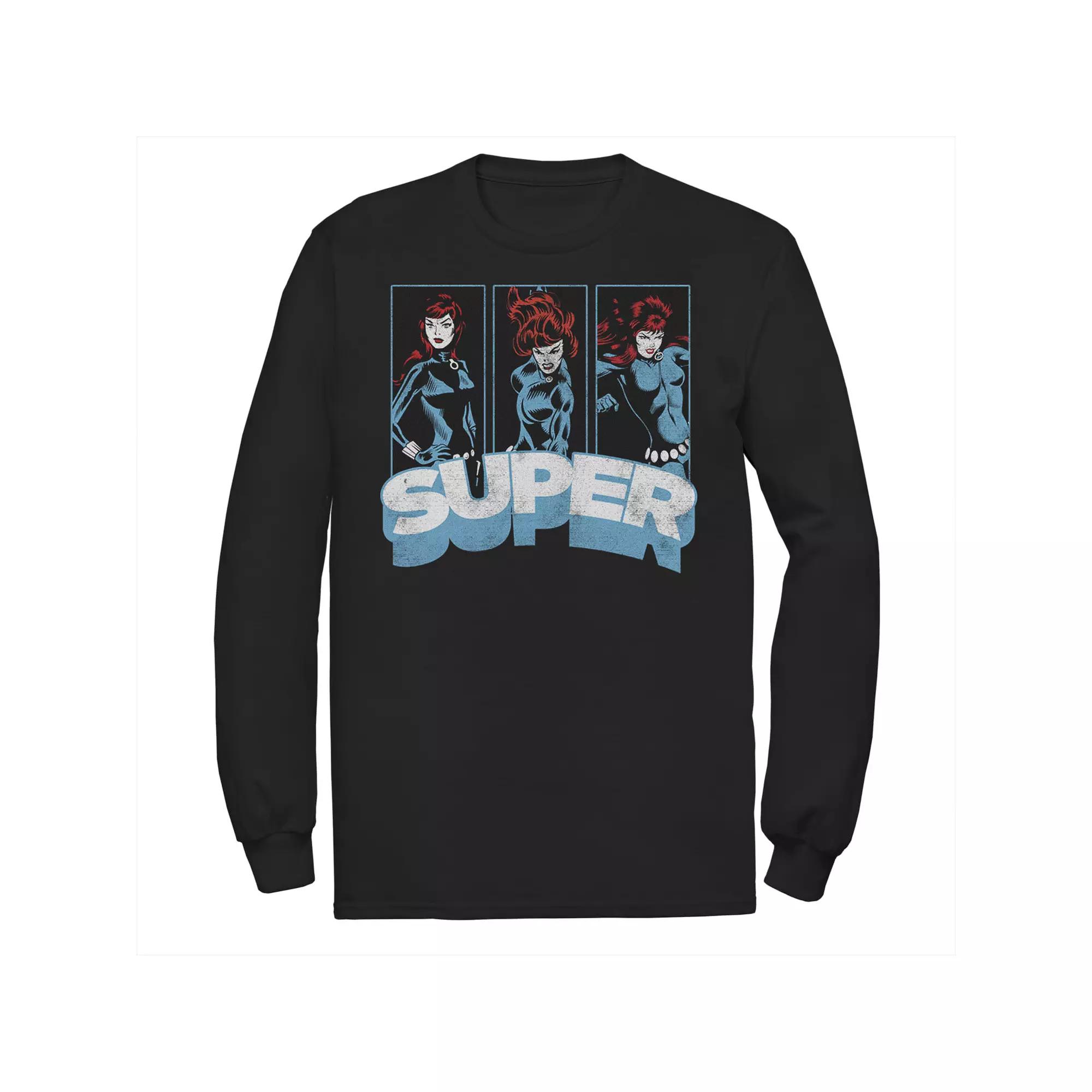 Men's Marvel Black Widow Super Vintage Comic Poses Tee,  Product Image