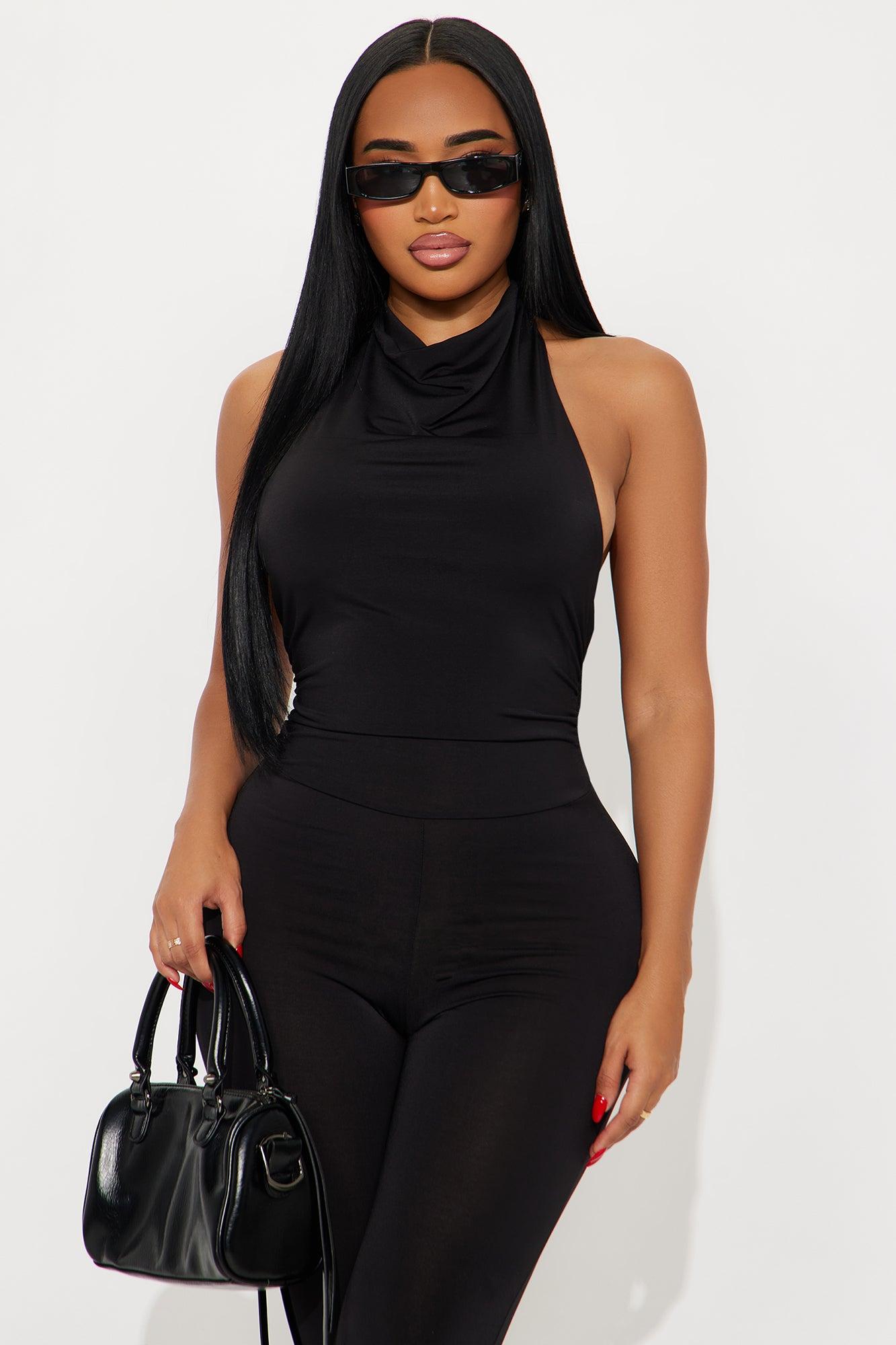 Body Language Halter Capri Jumpsuit - Black Female Product Image