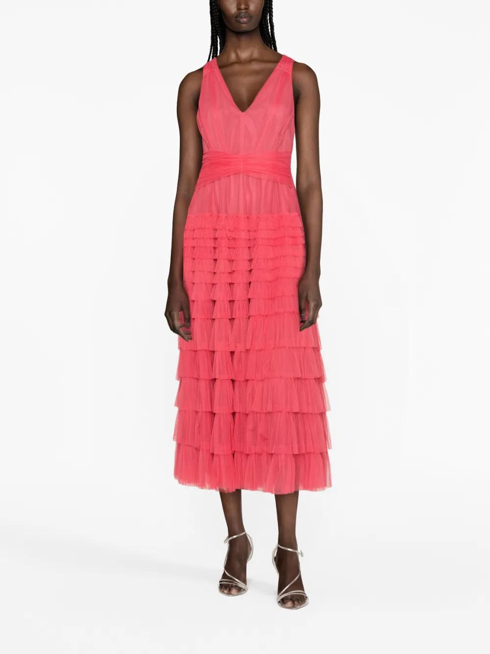 ruffled tulle midi dress Product Image