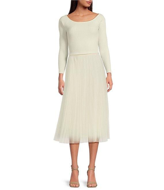 Lucy Paris Boatneck Long Sleeve Over the Shoulder Sweater Product Image