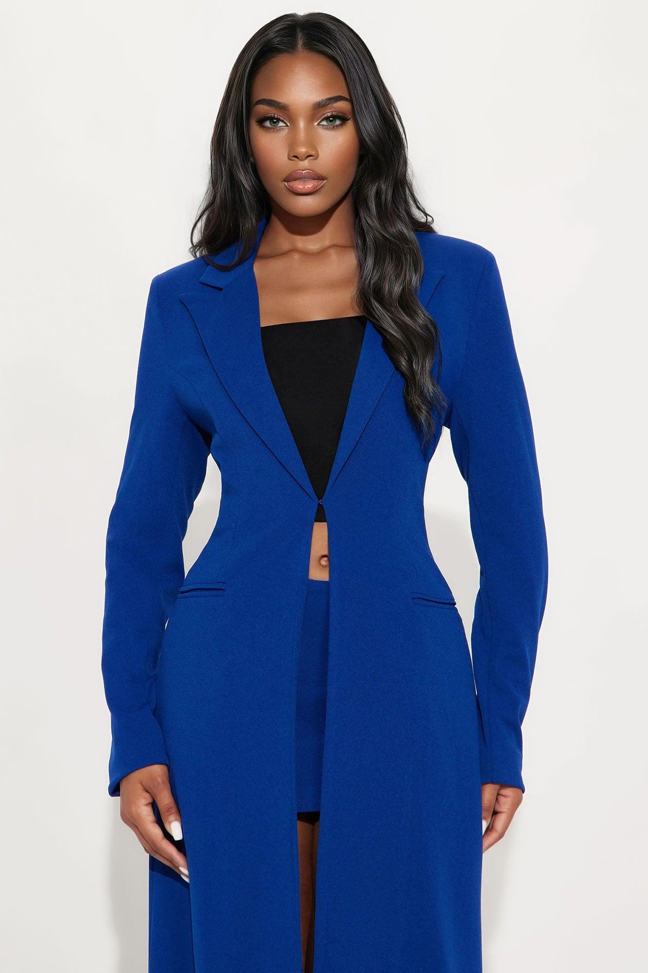 Feeling Regal Crepe Coat - Royal Female Product Image