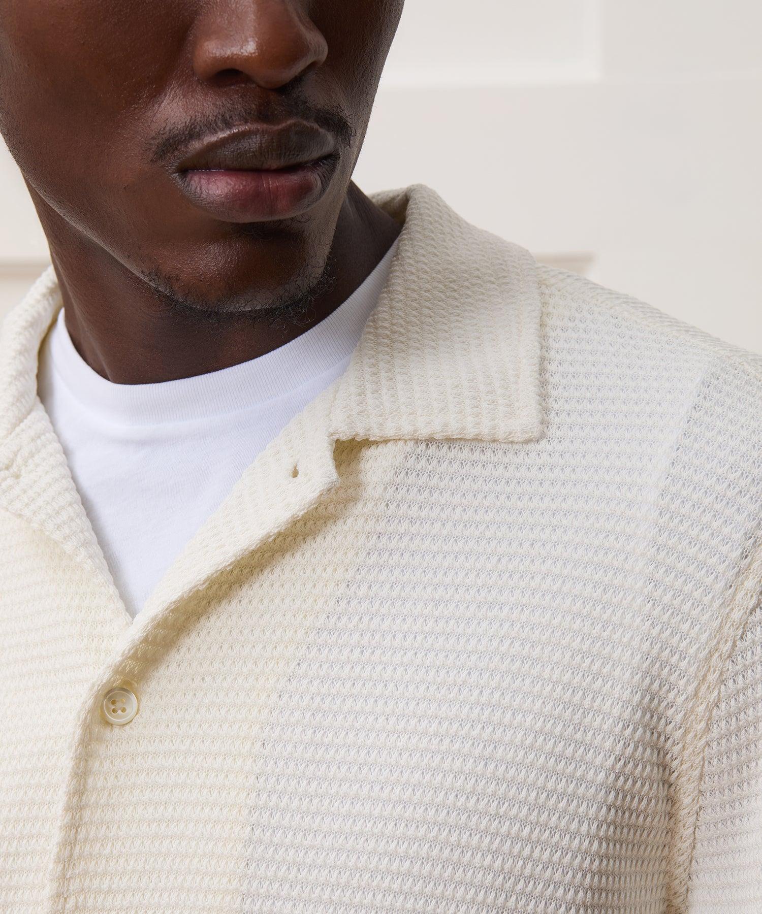 Textured Knit Polo Shirt Product Image