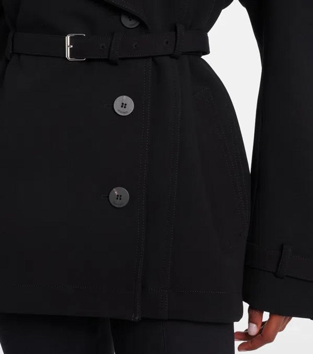 JACQUEMUS Womens Black Ovalo Court Belted Stetch-woven Trench Coat Product Image
