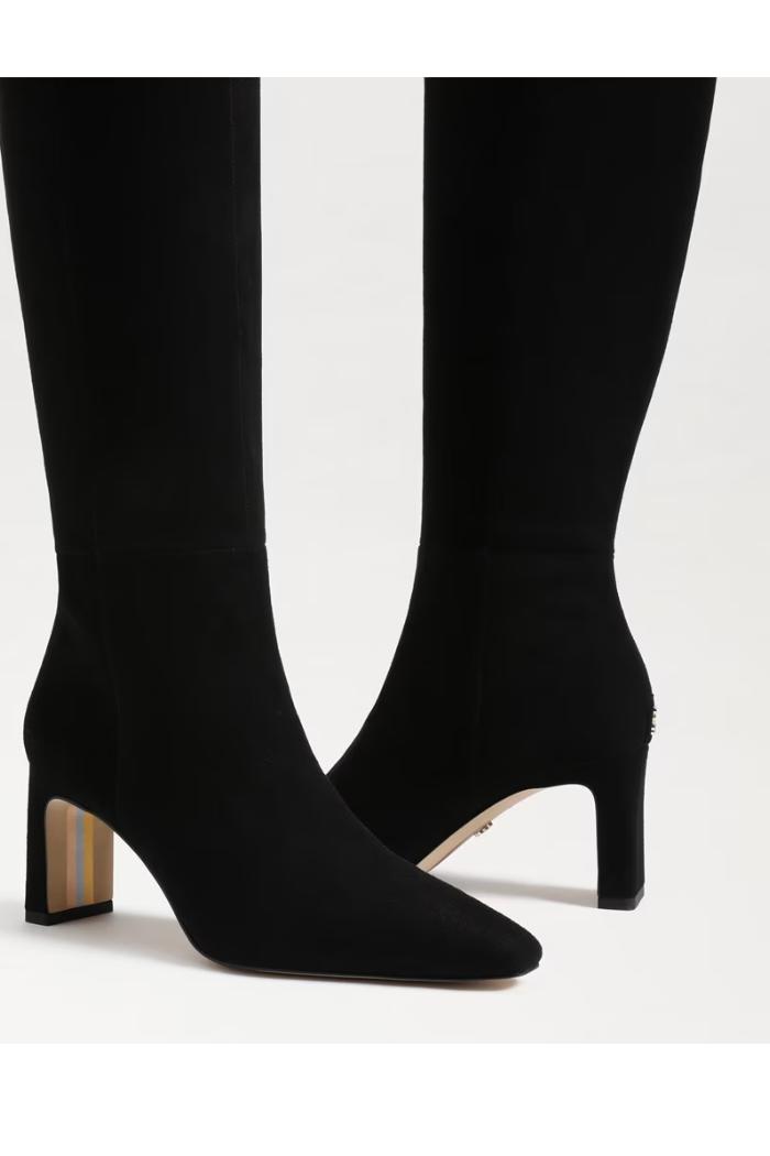 Sylvia Knee High Boot - Black Suede Product Image
