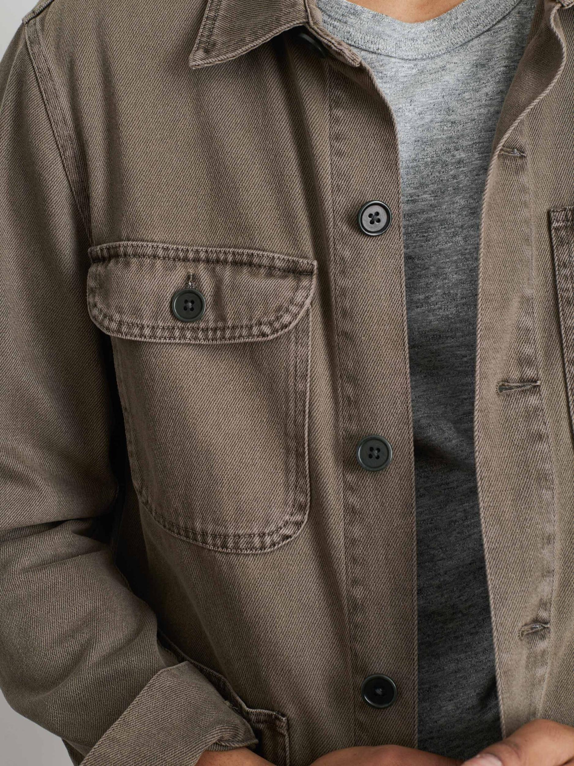 Garment Dyed Work Jacket in Recycled Denim Product Image