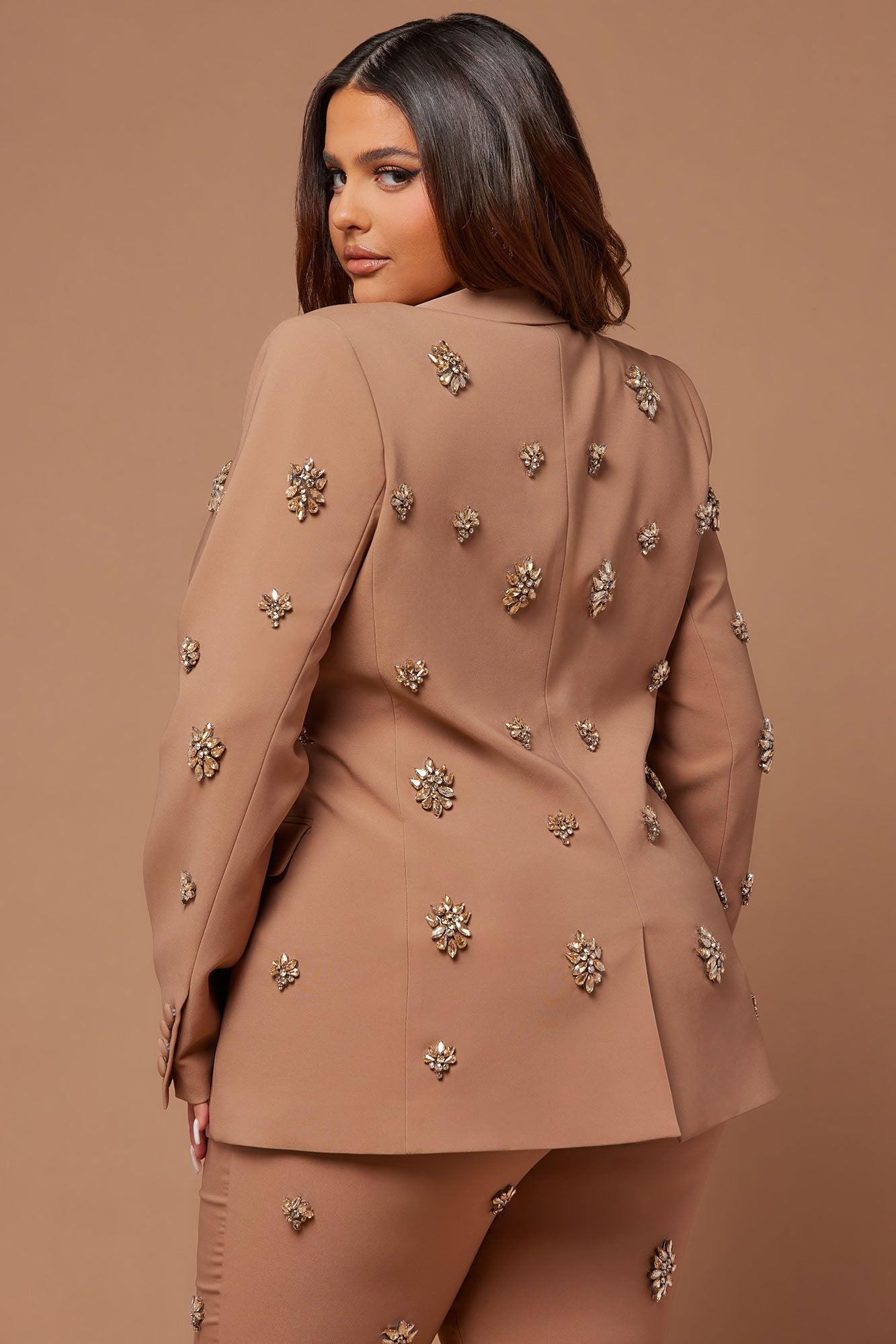 Verona Embellished Jacket - Mocha Product Image
