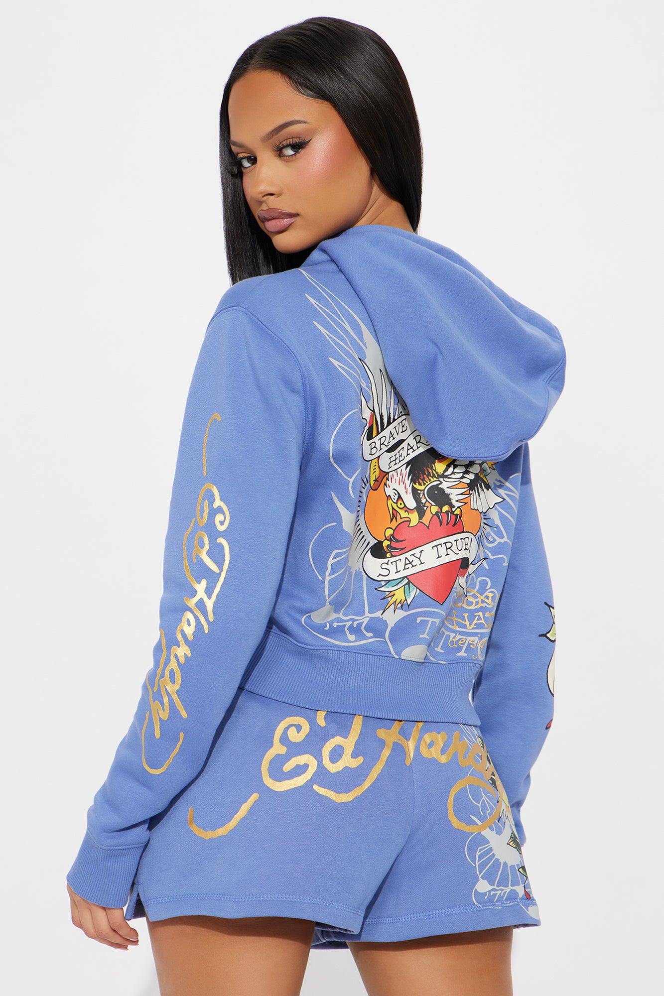 Ed Hardy Brave Eagle Shorts - Blue Product Image