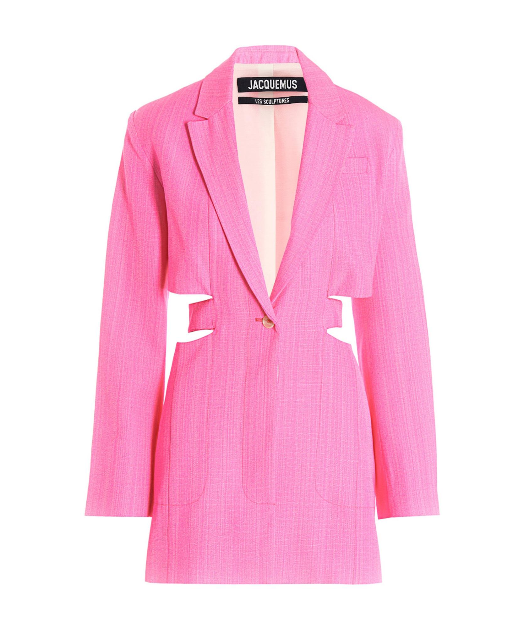 JACQUEMUS Bari Cutout Single-breasted Mini Blazer Dress In Pink Product Image