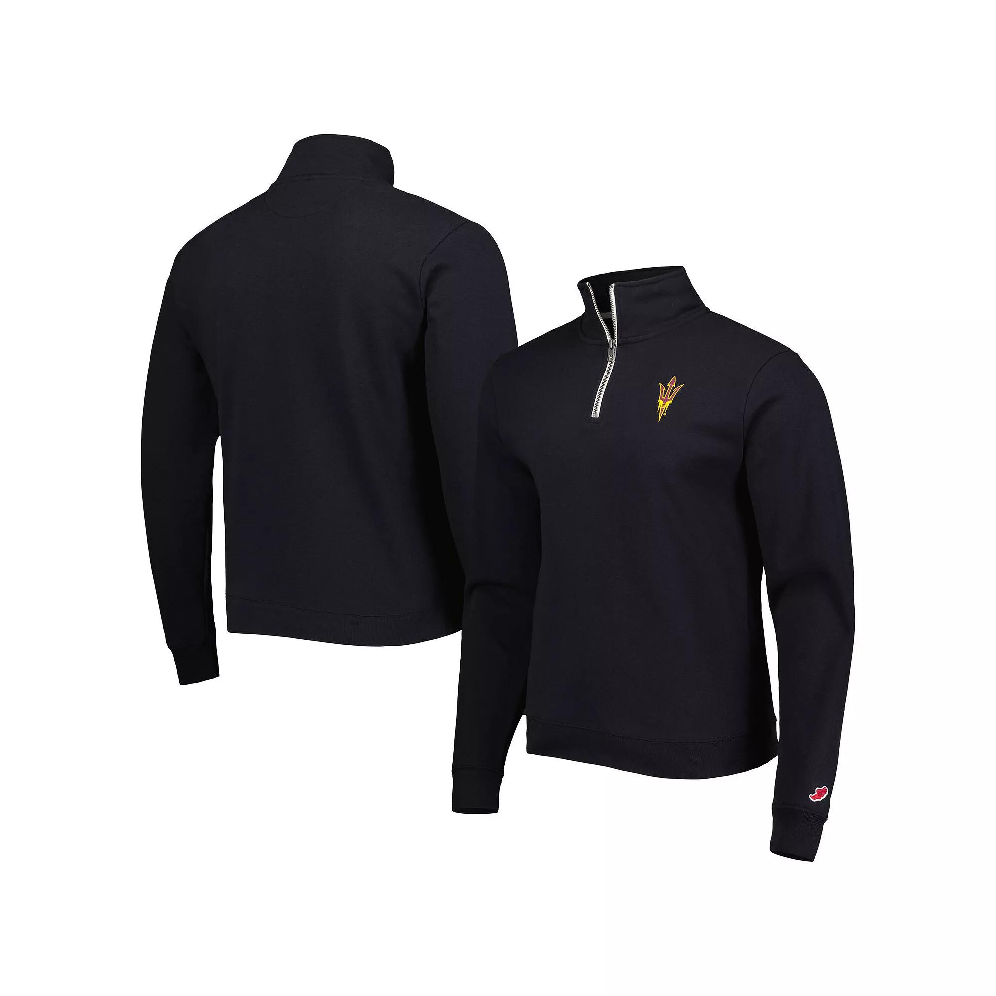 Men's League Collegiate Wear Black Arizona State Sun Devils Stack Essential Lightweight Fleece Quarter-Zip Sweatshirt, Size: Medium Product Image