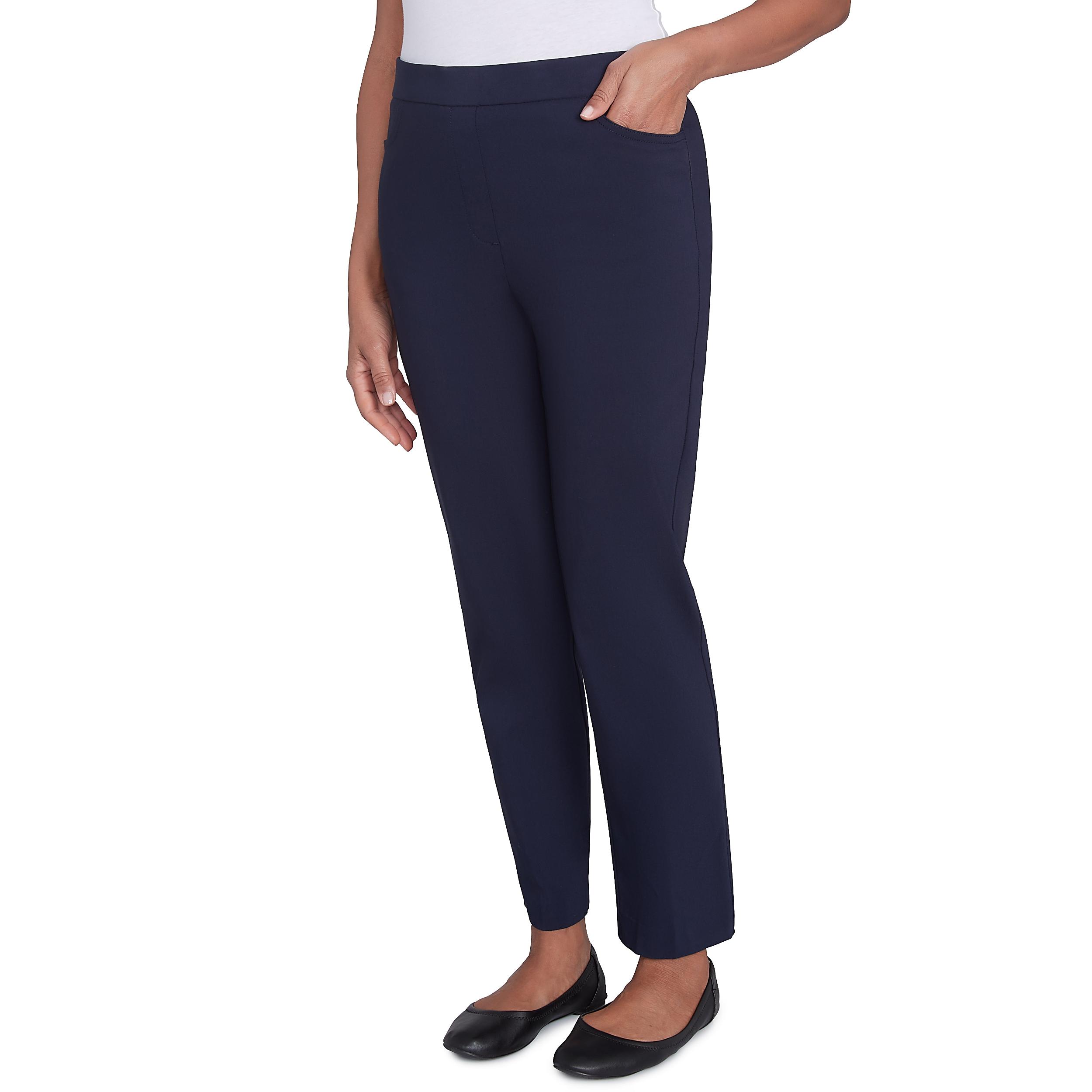 Alfred Dunner Petite Classic Allure Fit Proportioned Pant with Elastic Comfort Waistband Average Length Product Image
