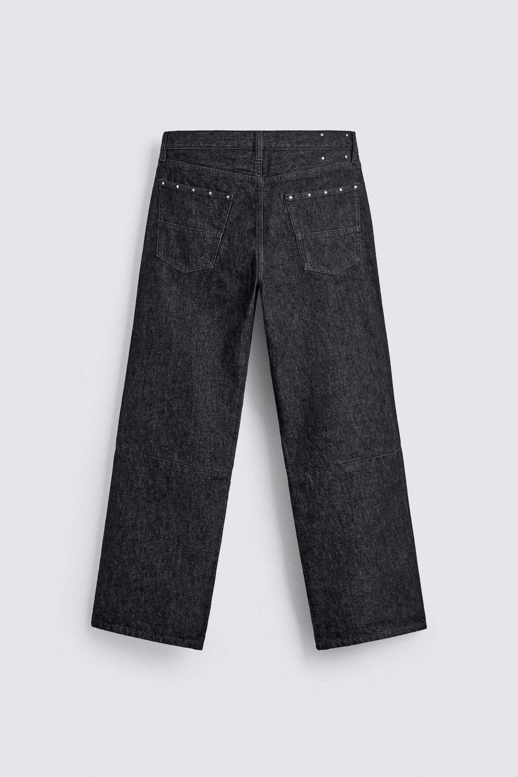 STUDDED STRAIGHT FIT JEANS Product Image
