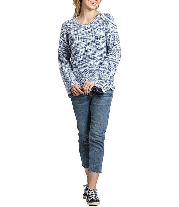 APNY Open Stretch Knit Crew Neck Long Sleeve Sweater Product Image