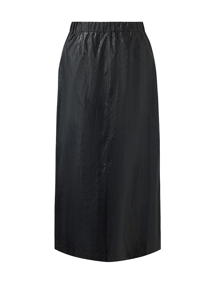 PU Leather Slit Women Column Skirt Product Image