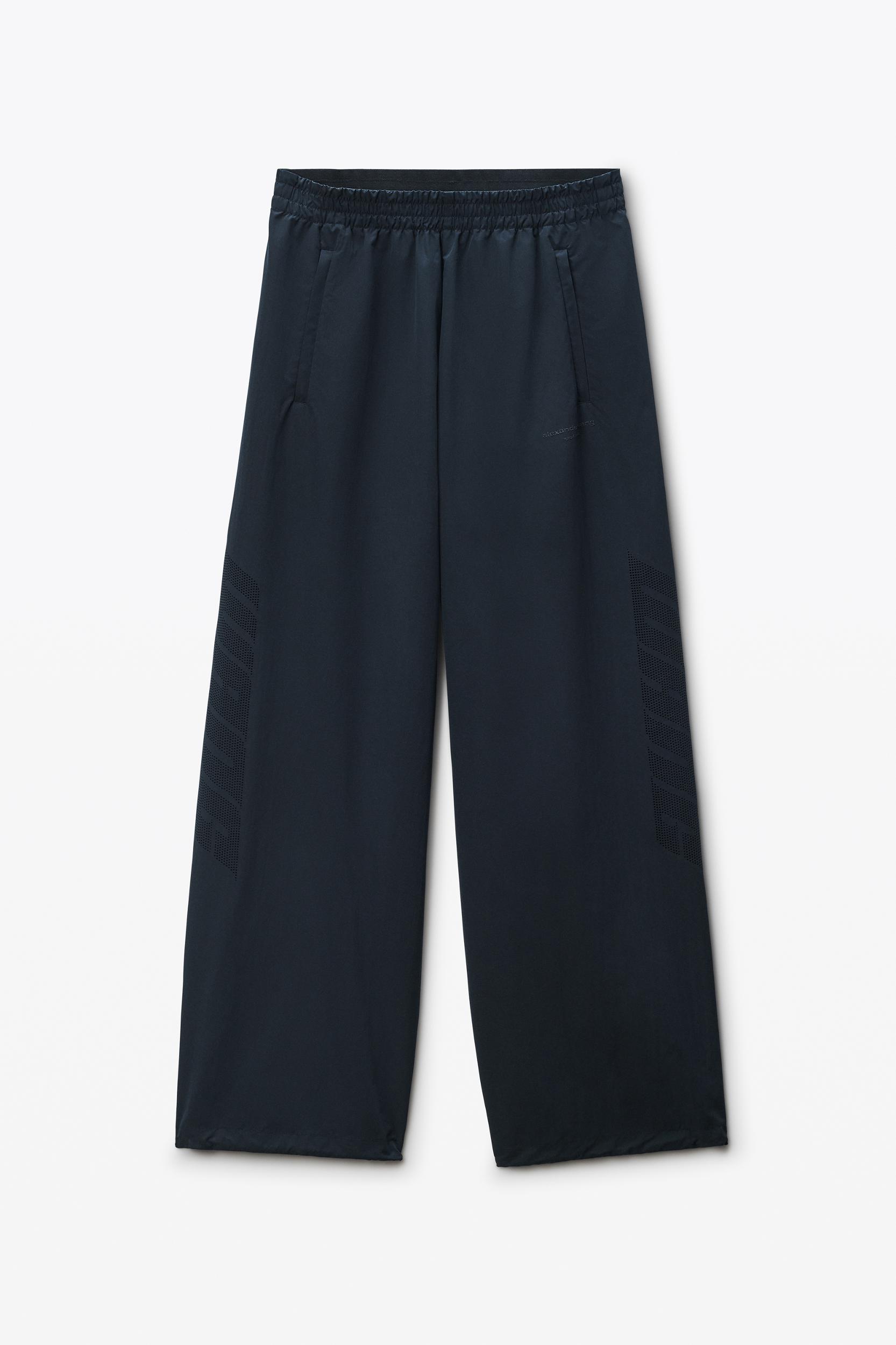Black Perforated Logo Track Pants  Product Image