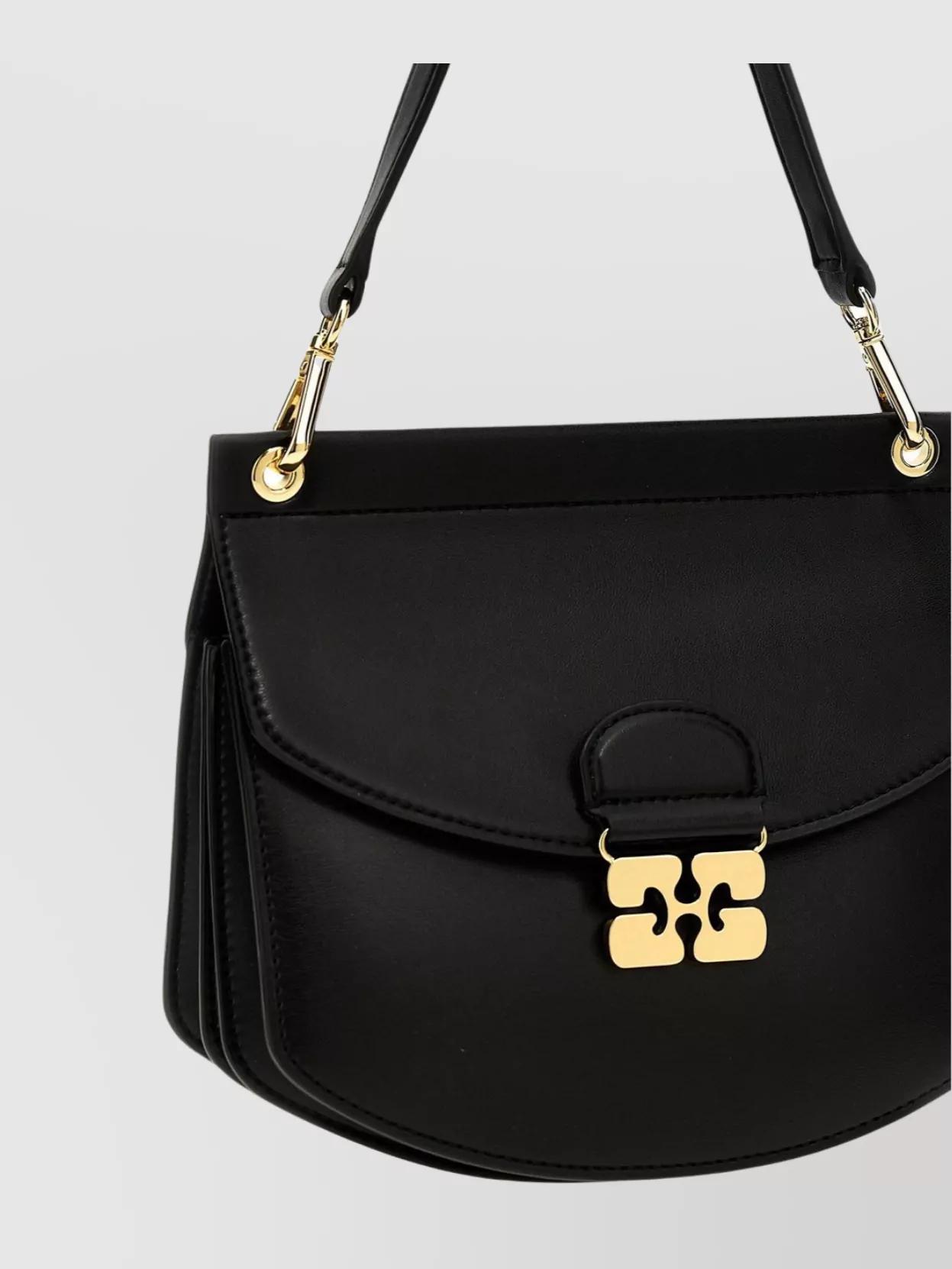 GANNI Small Shoulder Bag With Adjustable Strap And Gold-tone Hardware In Black Product Image
