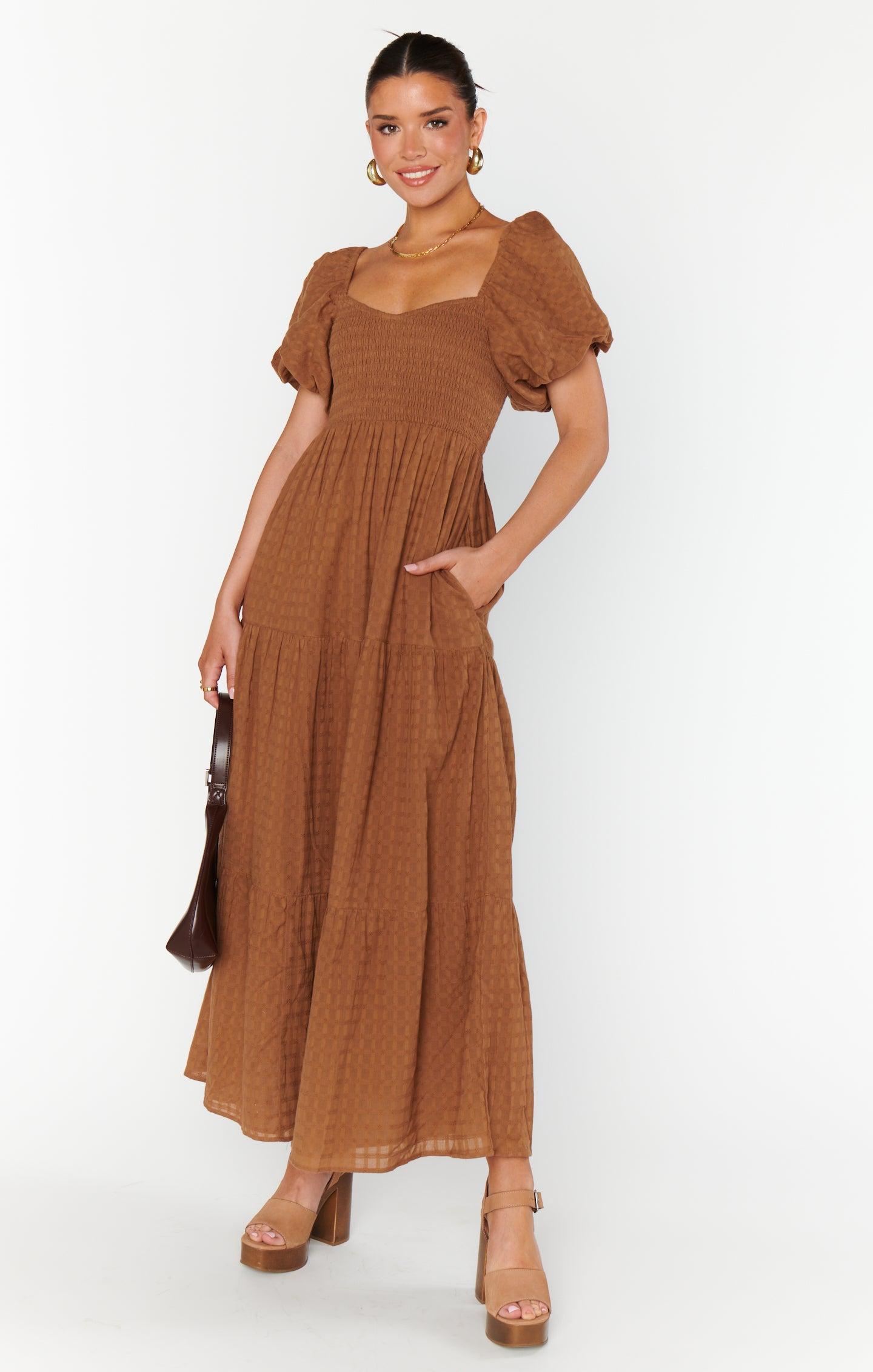 Joanna Maxi Dress ~ Brown Product Image