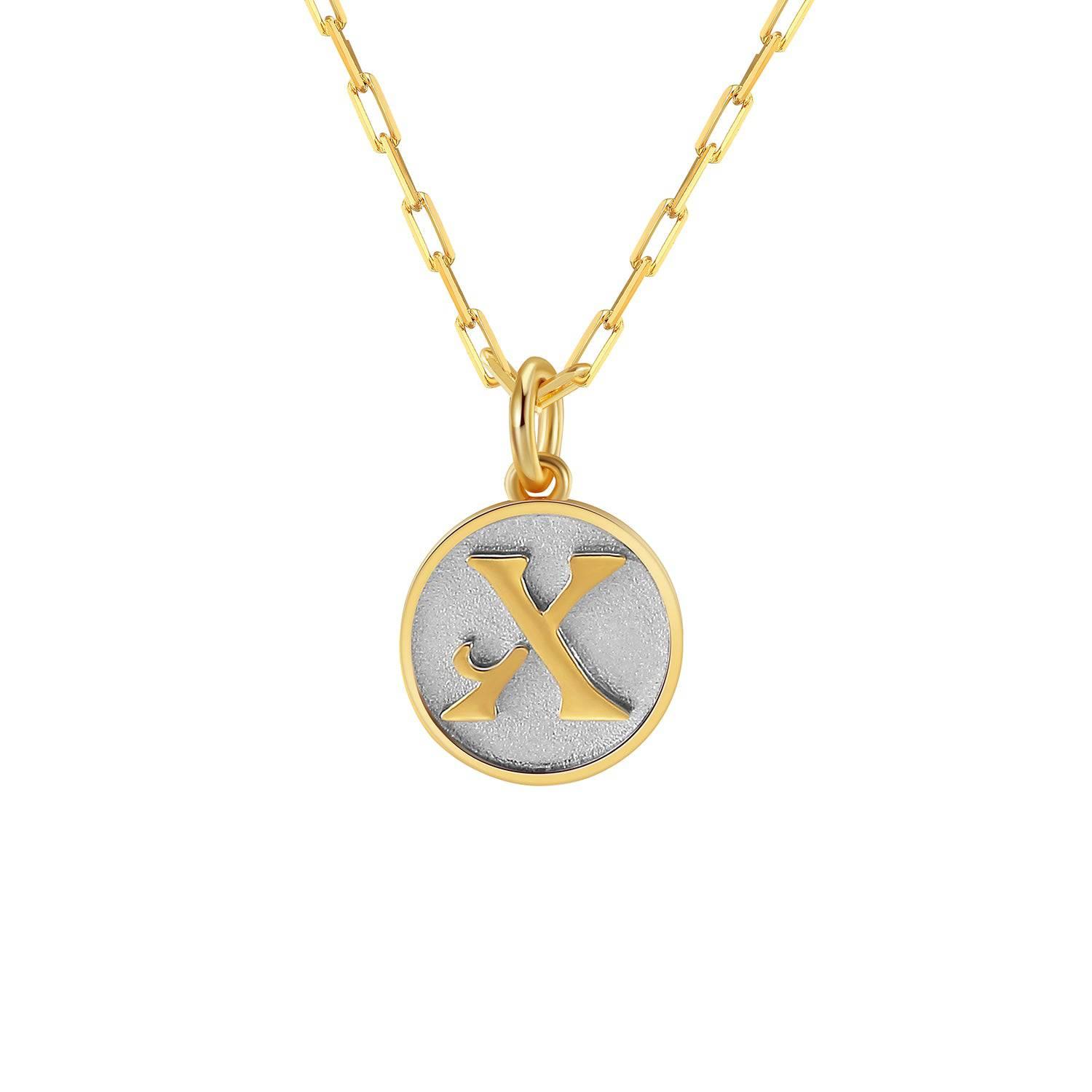 Saints Dainty Fancy Initial Pendant Necklace A-Z Product Image