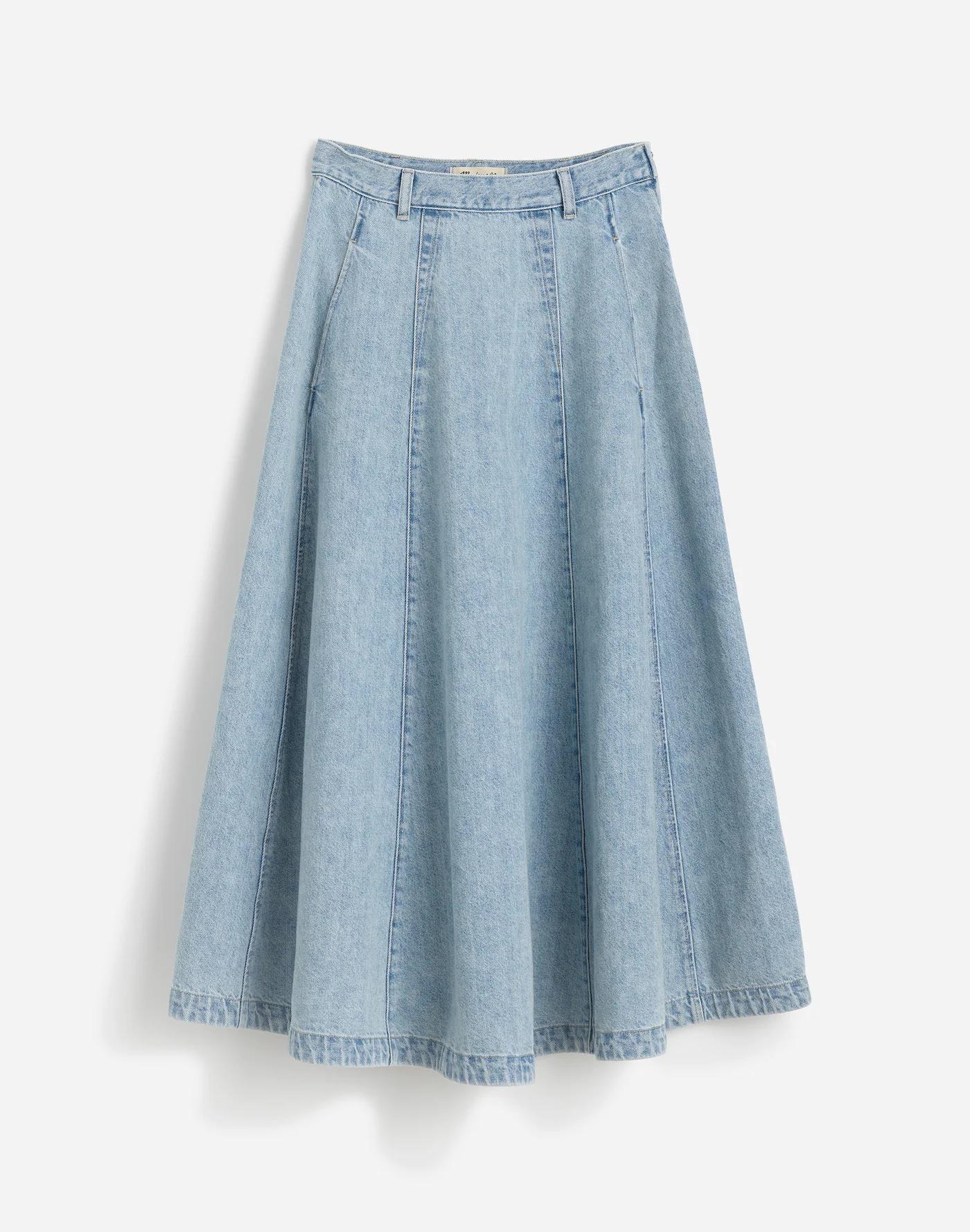 Denim Midi Skirt in Edmonson Wash Product Image