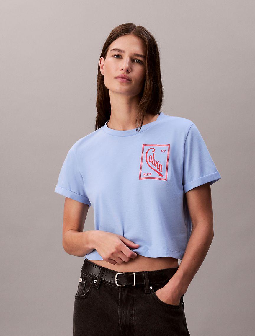 Script Logo Cropped Boxy T-Shirt Product Image