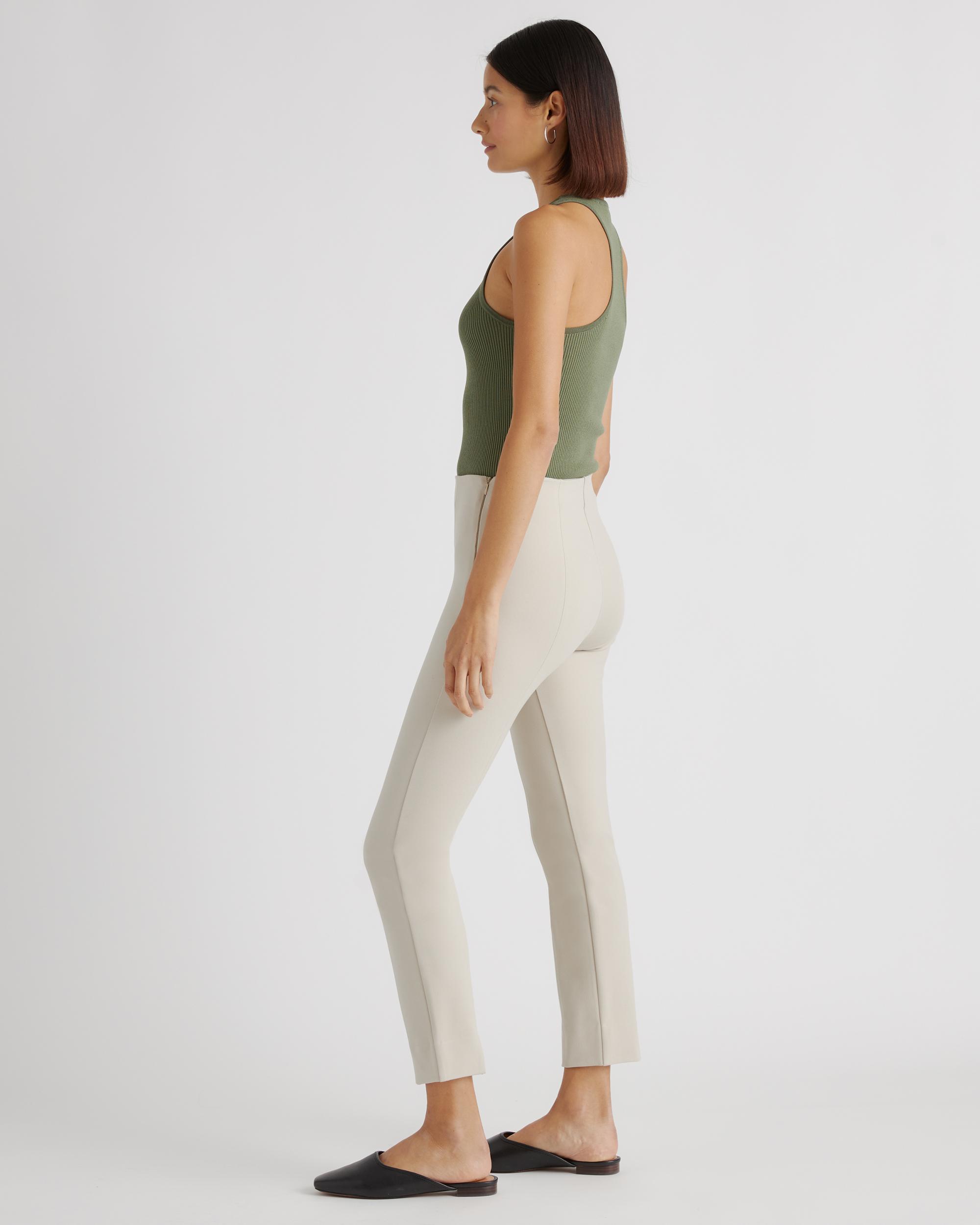 Quince | Women's Ultra-Stretch Ponte Pintuck Ankle Pants Rayon Product Image