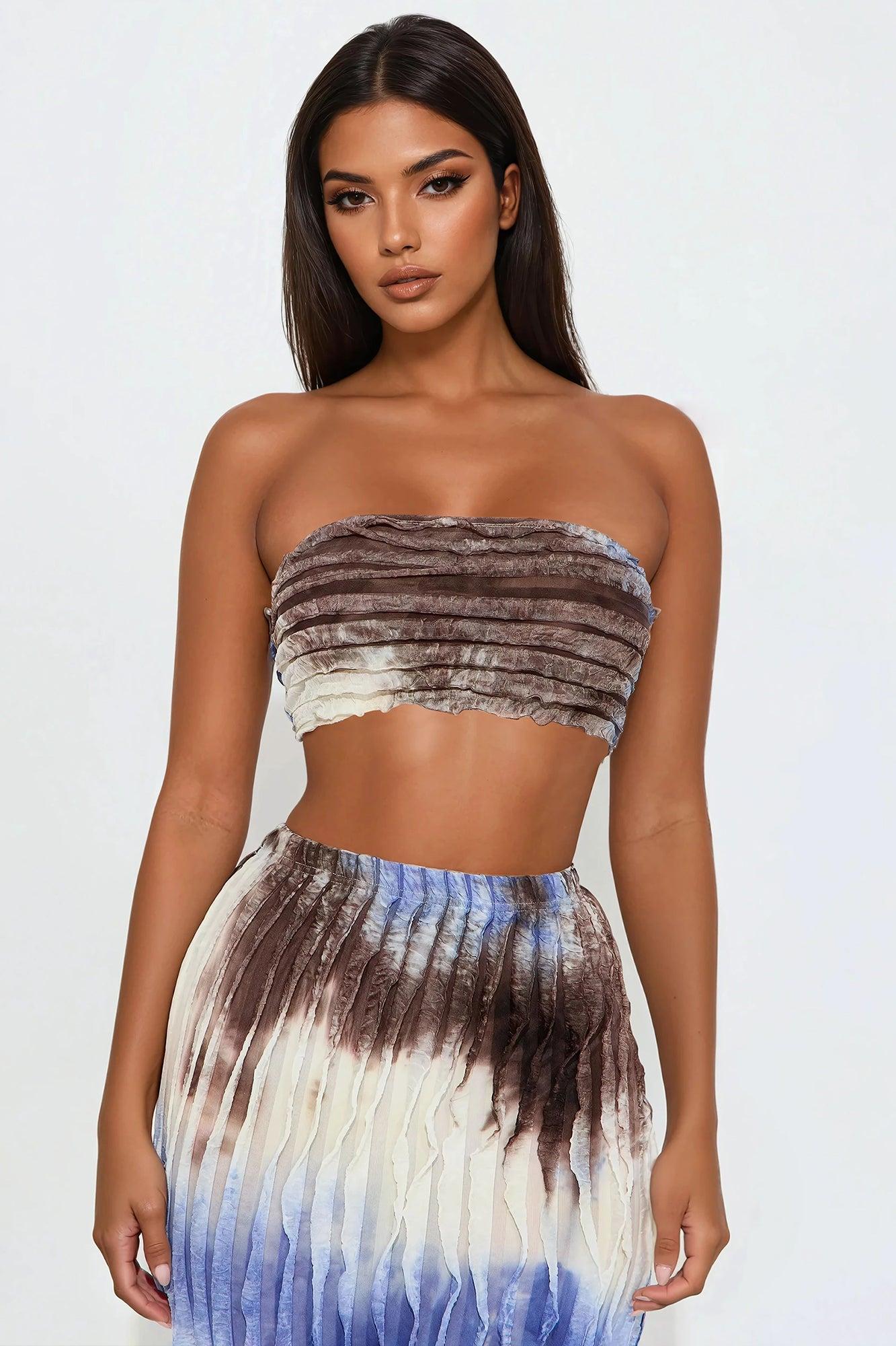 Simple Pleasure Tie Dye Skirt Set - Blue/combo Product Image