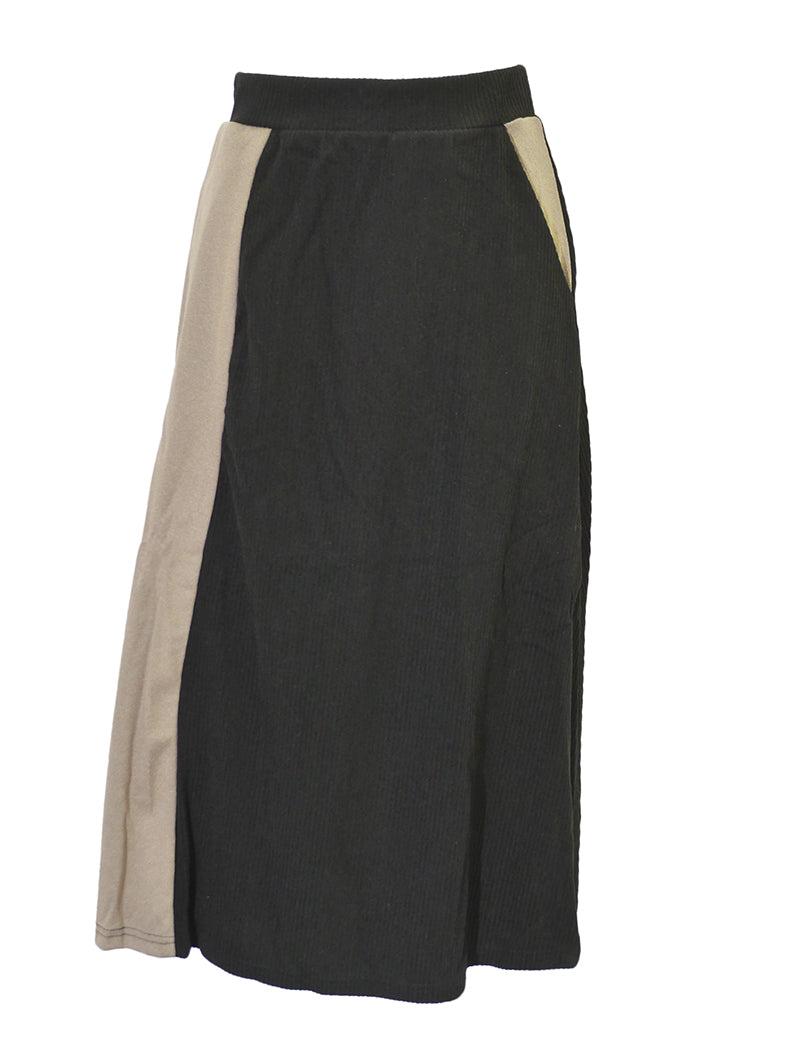 Modaliani Ribbed Colorblock Midi Skirt Product Image