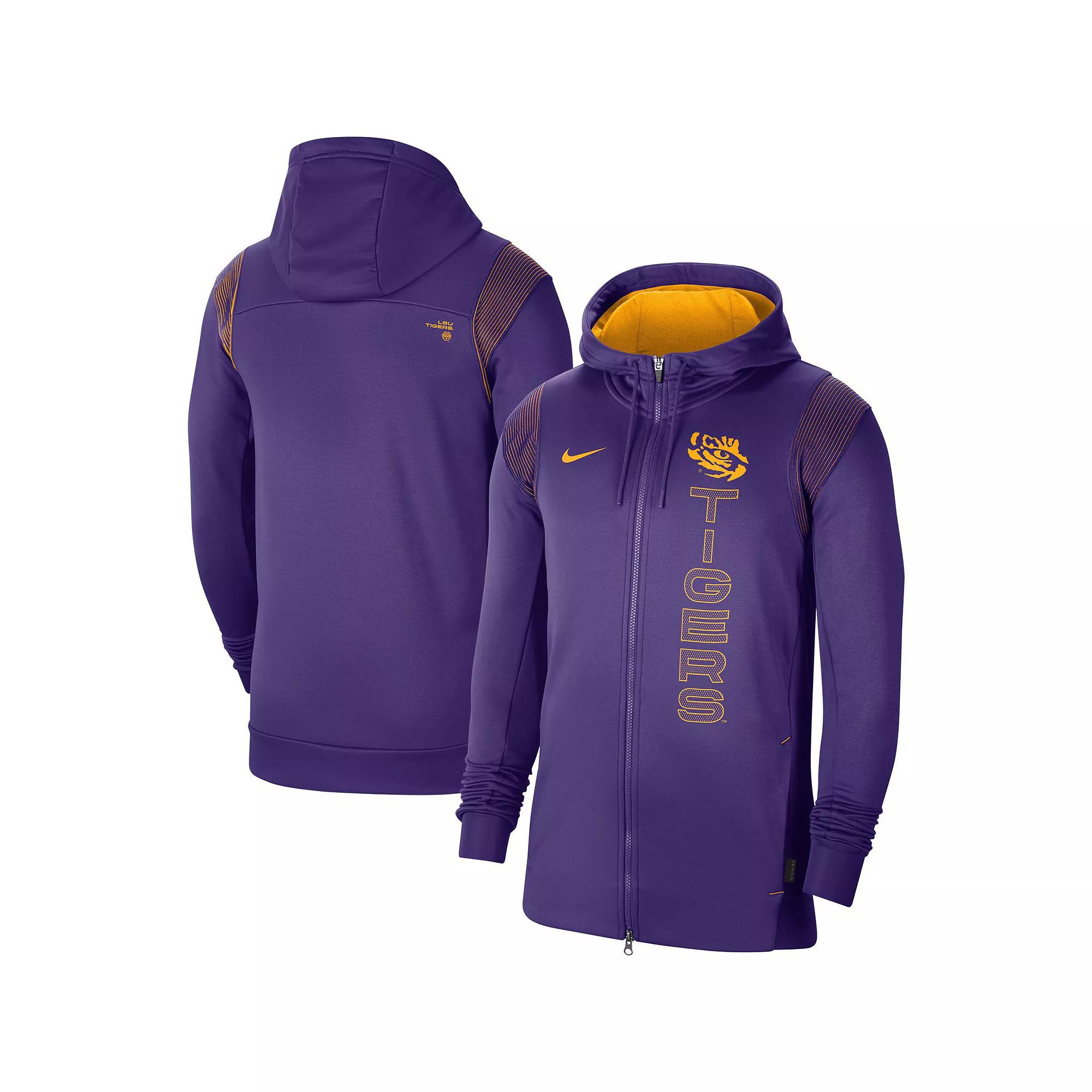 Men's Nike Purple LSU Tigers 2021 Sideline Performance Full-Zip Hoodie, Size: Medium Product Image