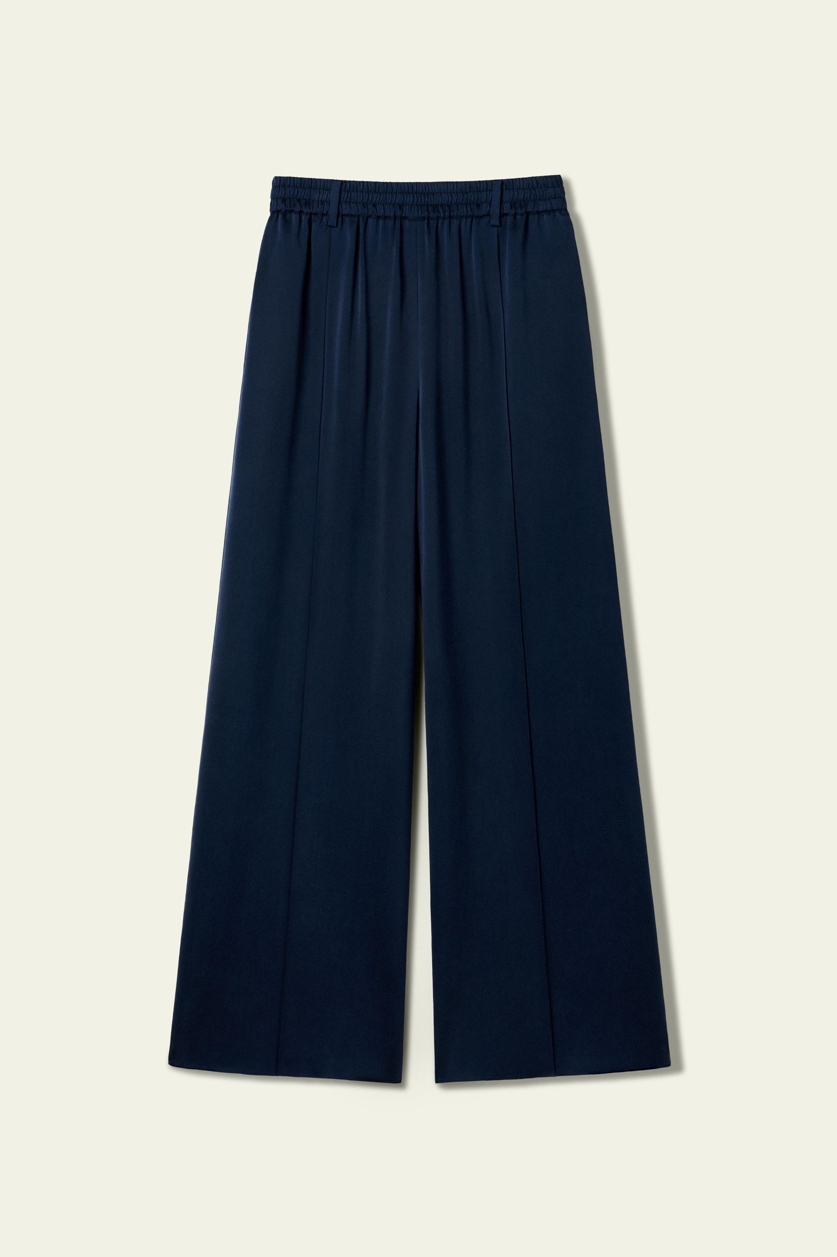 LILYSILK x Melissa Murrell Silk Suede Wide-Leg Pants Product Image