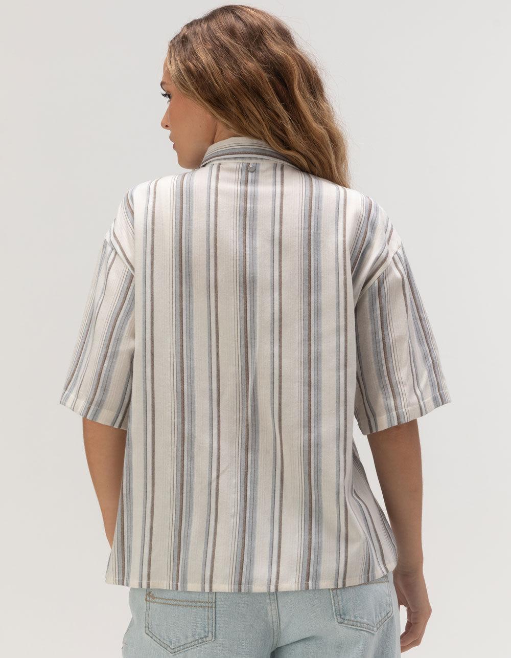 RUSTY Lexis Womens Button Up Shirt - Cream Combo Product Image