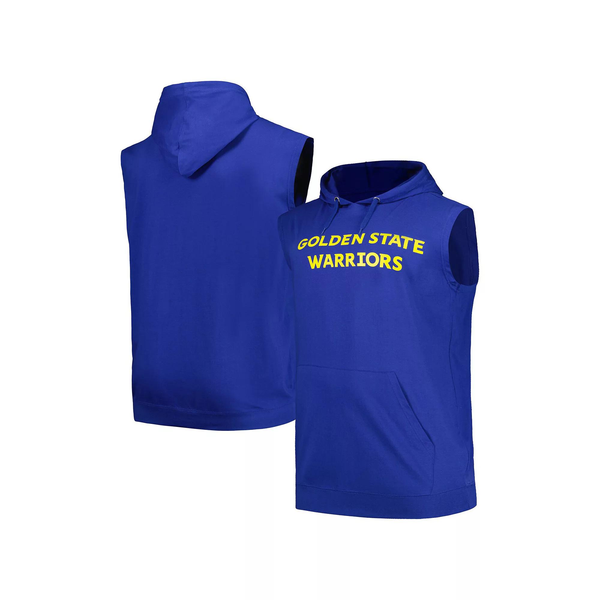 Men's Fanatics Branded Royal Golden State Warriors Big & Tall Jersey Muscle Pullover Hoodie,  Product Image