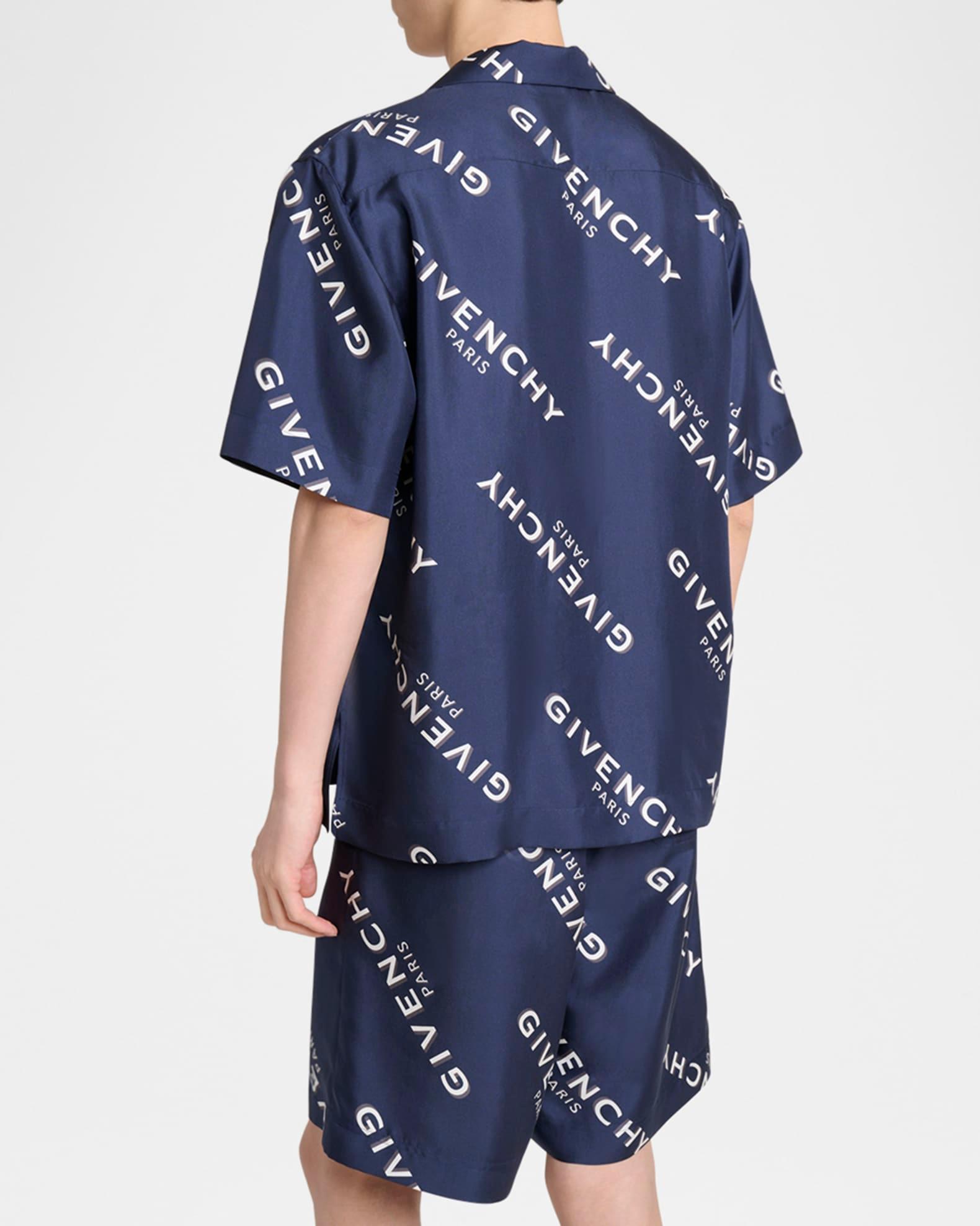 Men's Silk All-Over Logo Bowling Shirt Product Image