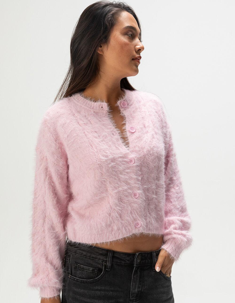 RSQ Womens Cable Fuzzy Cardigan - CREAM Product Image