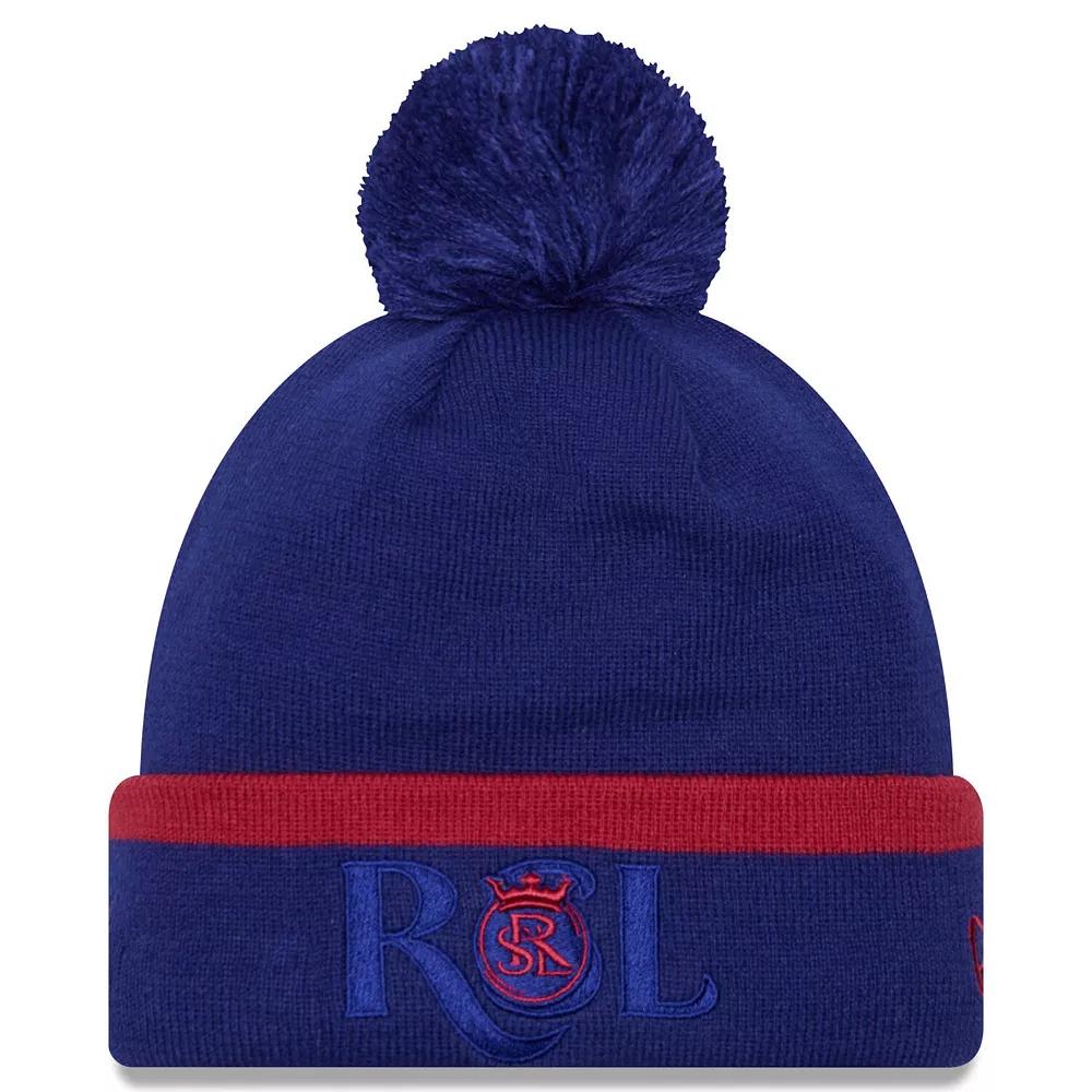 Men's New Era Blue Real Salt Lake Wordmark Kick Off Cuffed Knit Hat with Pom, Slt Blue Product Image