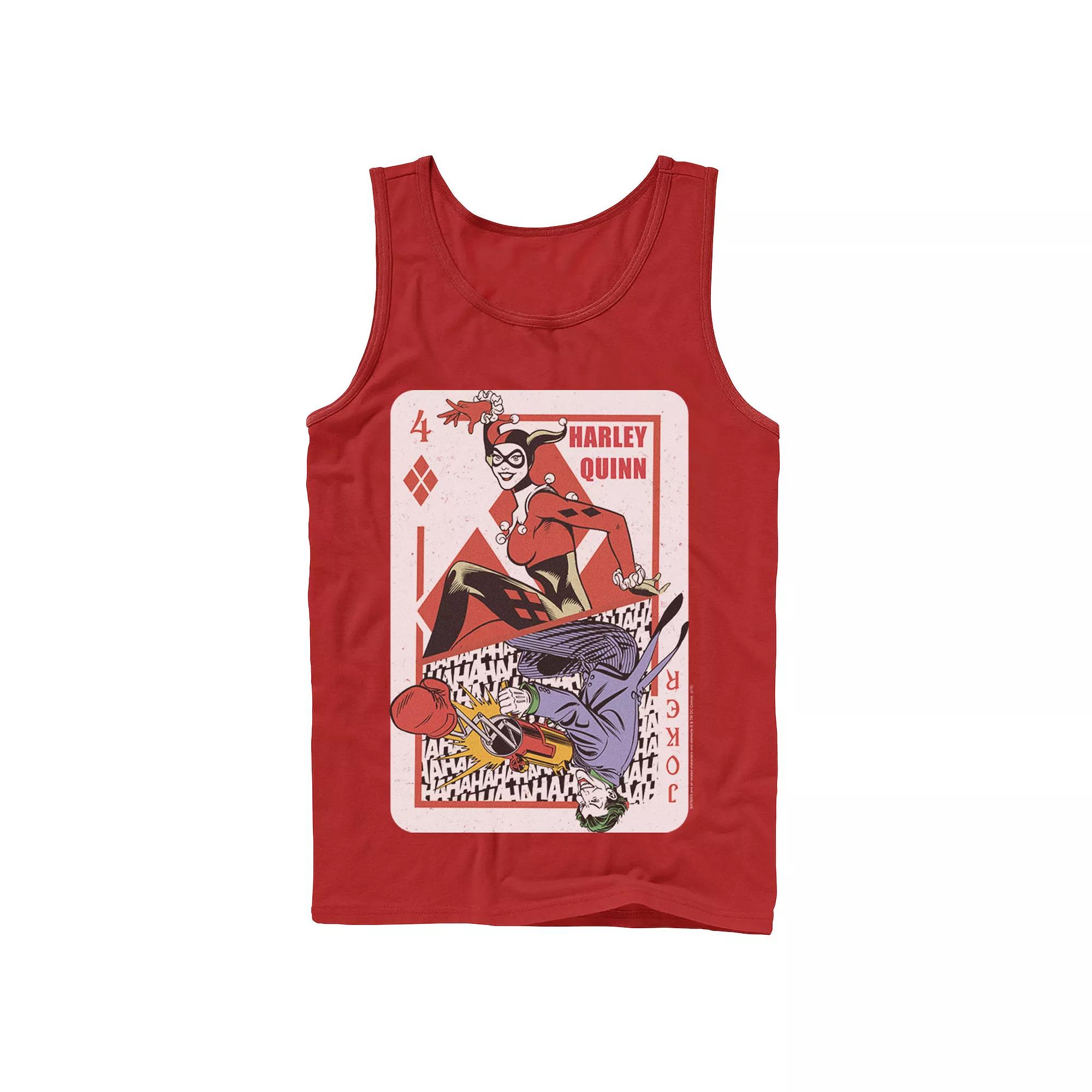 Mens DC Comics Harley Quinn Joker Playing Card Tank Top, Men's,  Product Image