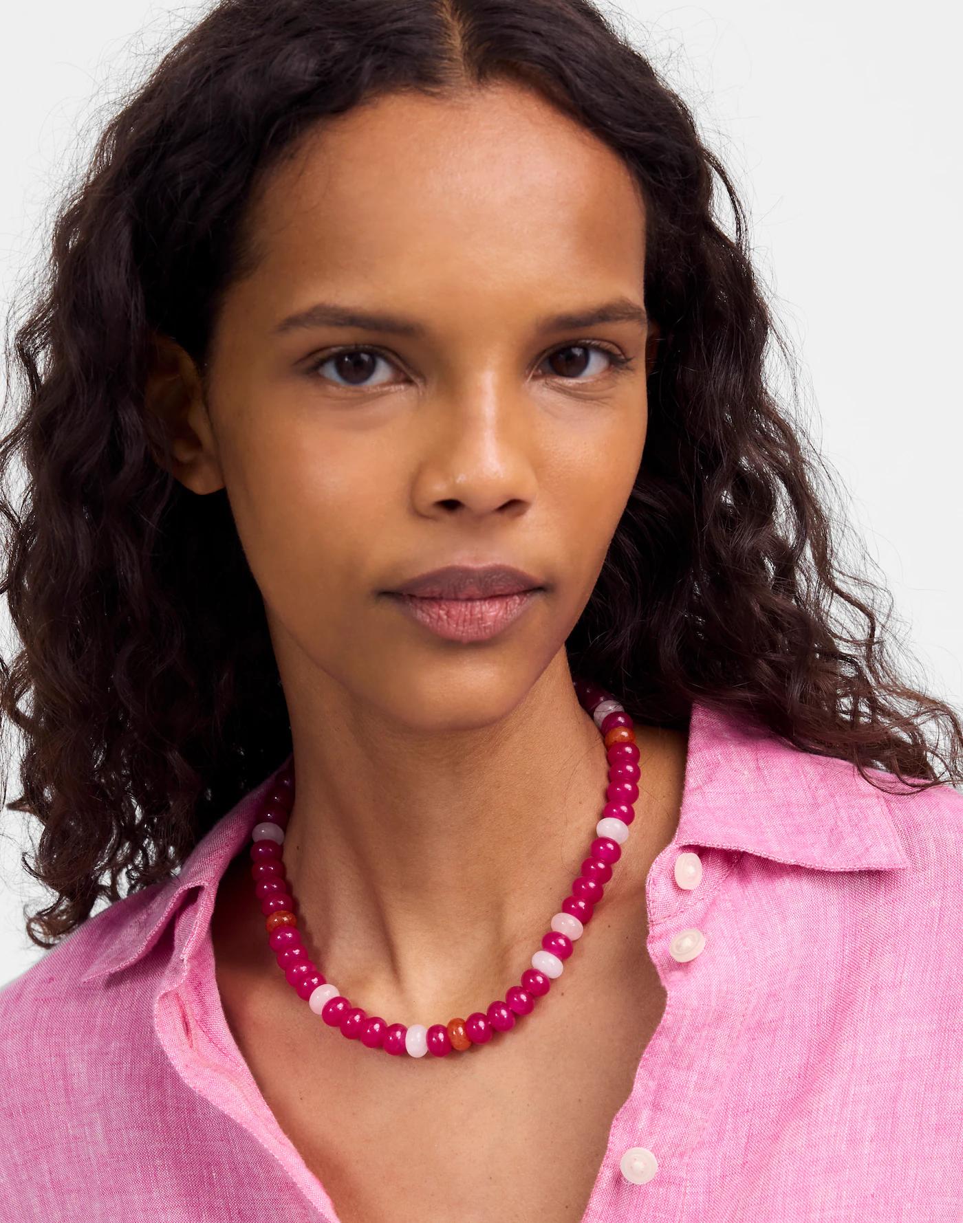 Semiprecious Chunky Beaded Choker Necklace Product Image