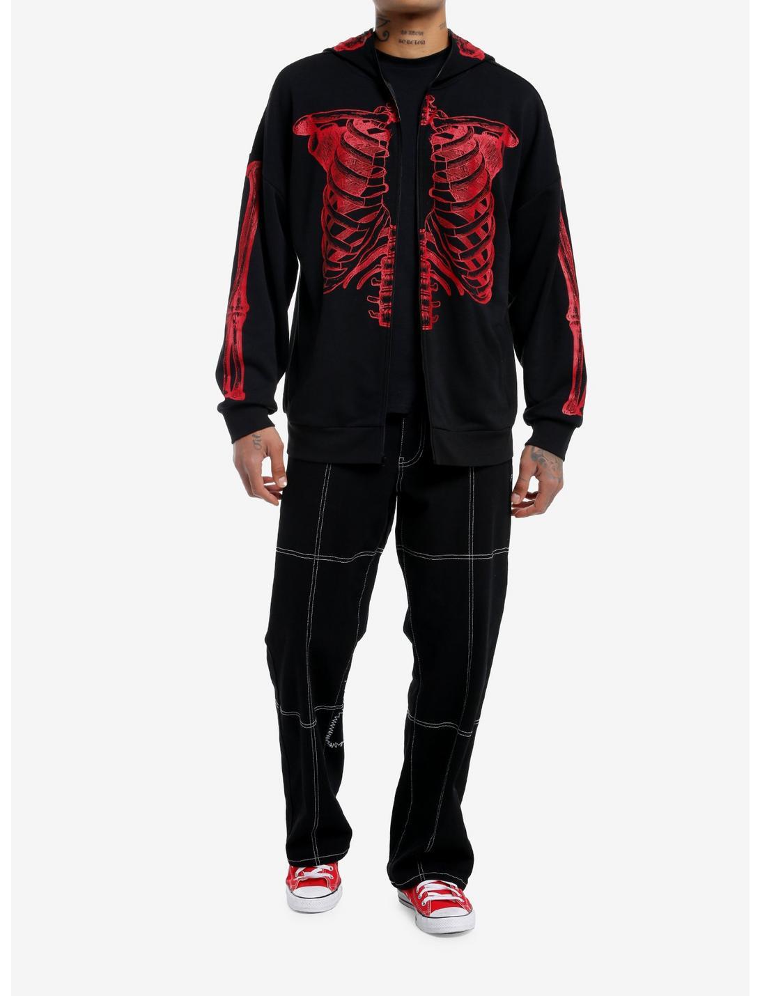 Black & Red Skeleton Hoodie Product Image