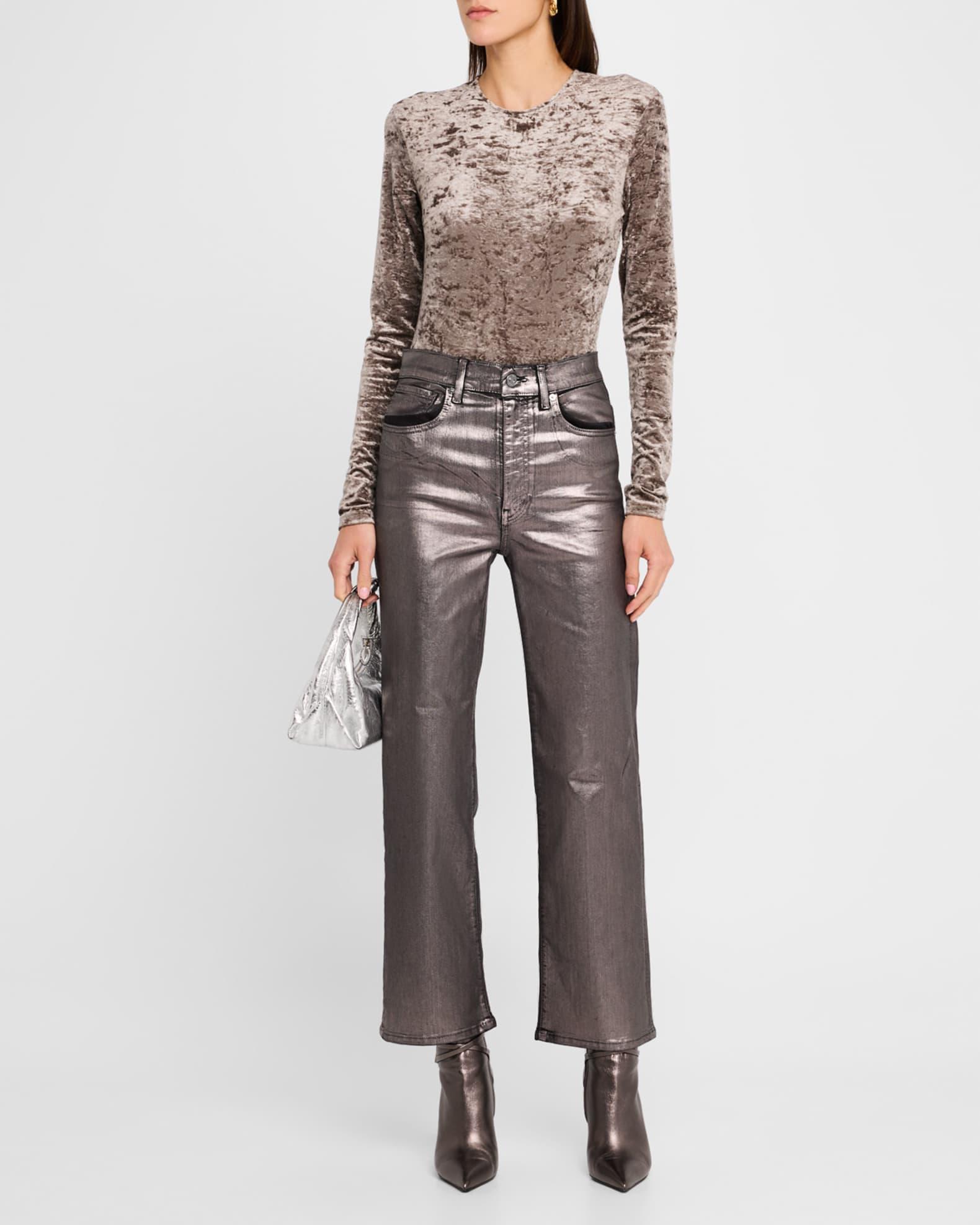 Long Sleeve Crushed Velvet Top Product Image