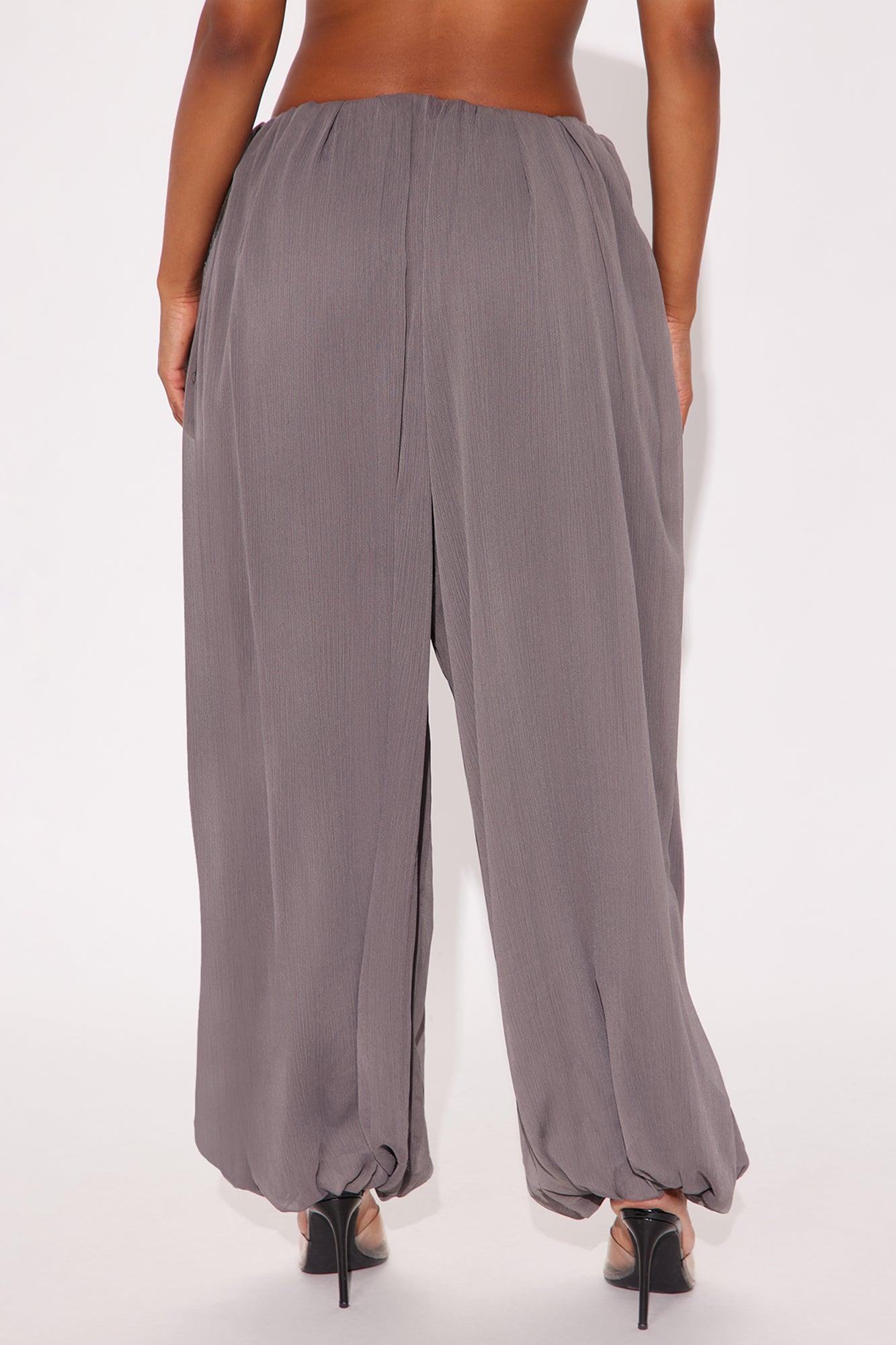Stella Chiffon Balloon Pants 29″ - Grey Female Product Image